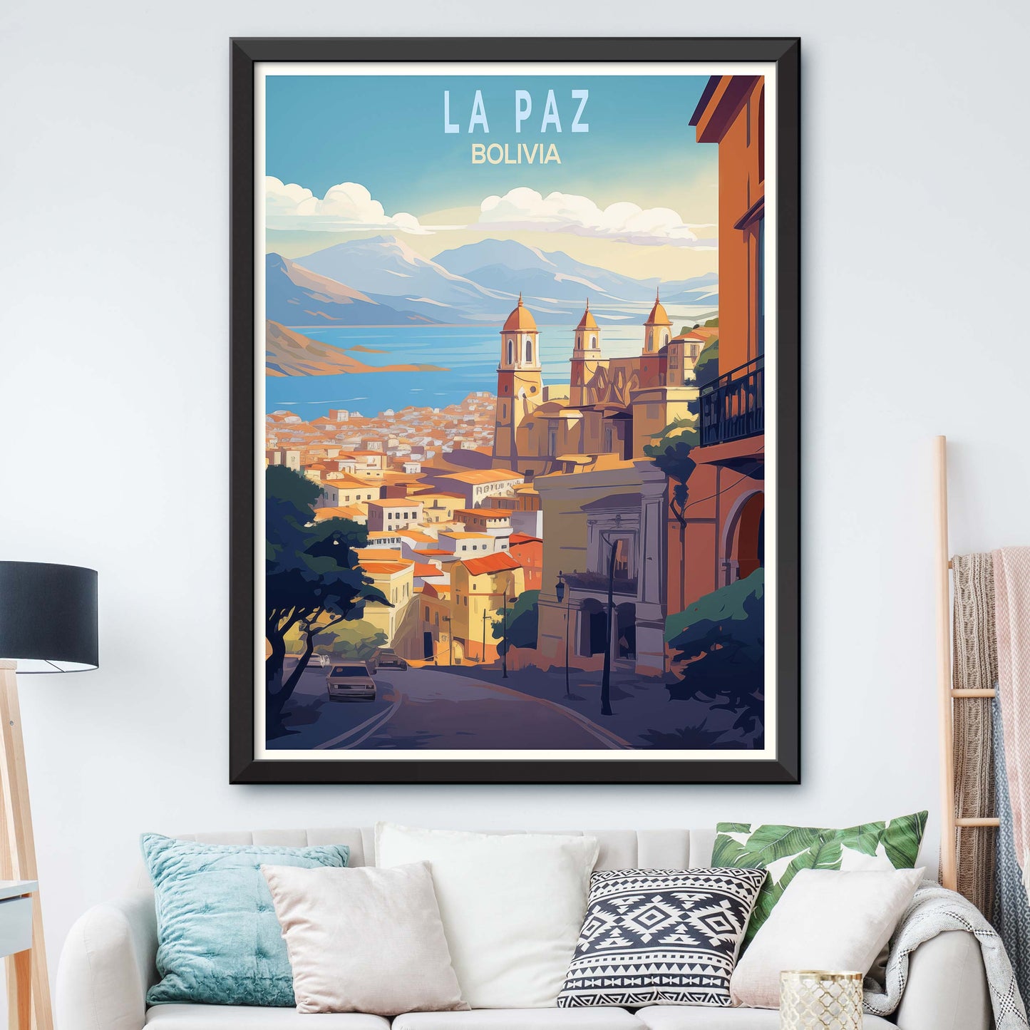 La Paz Bolivia Art Print | La Paz Travel Poster Bolivia Wall Art