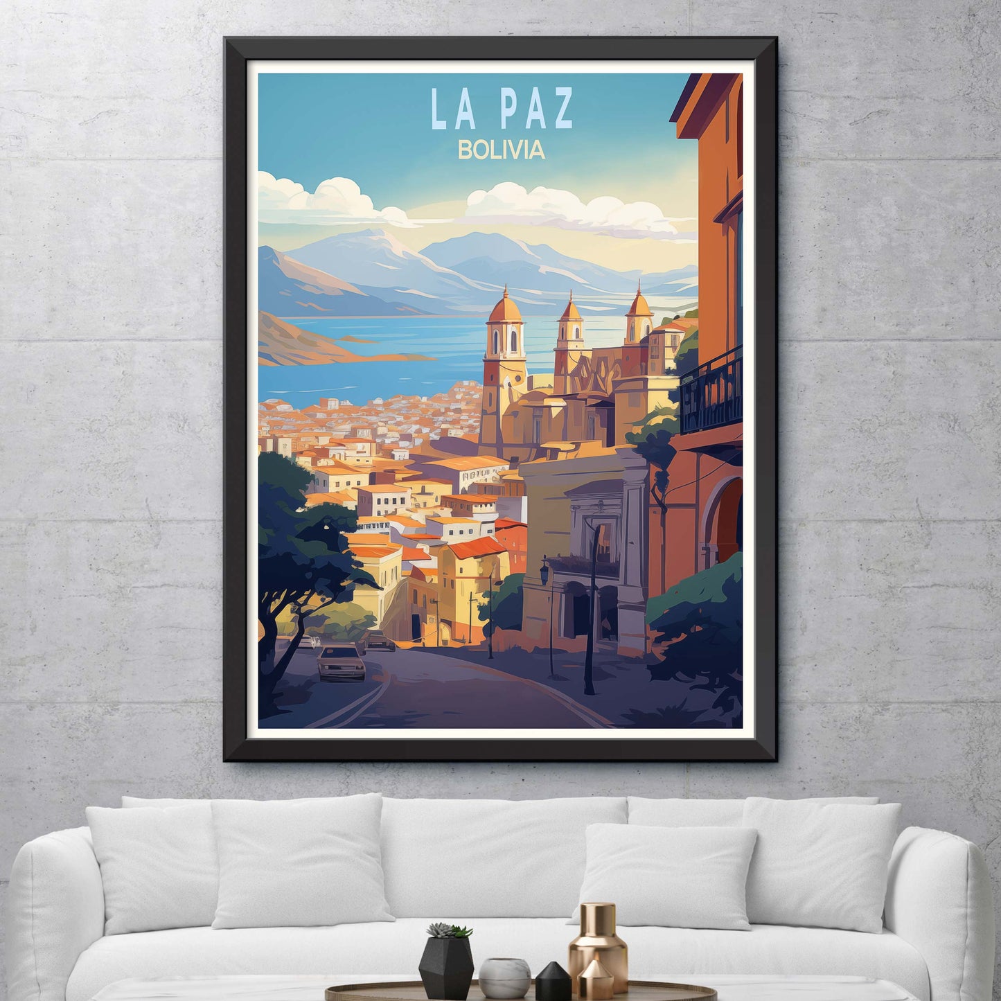 La Paz Bolivia Art Print | La Paz Travel Poster Bolivia Wall Art