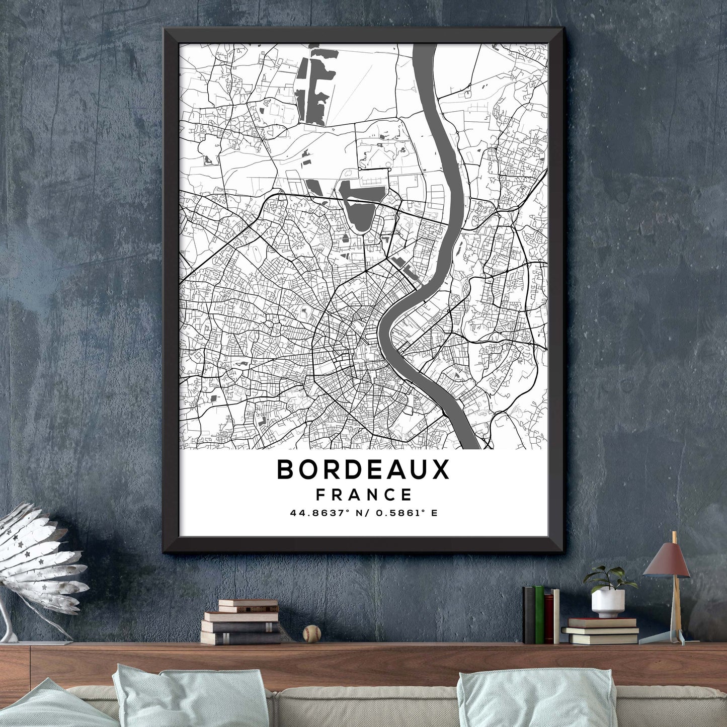 Bordeaux, France Map Print