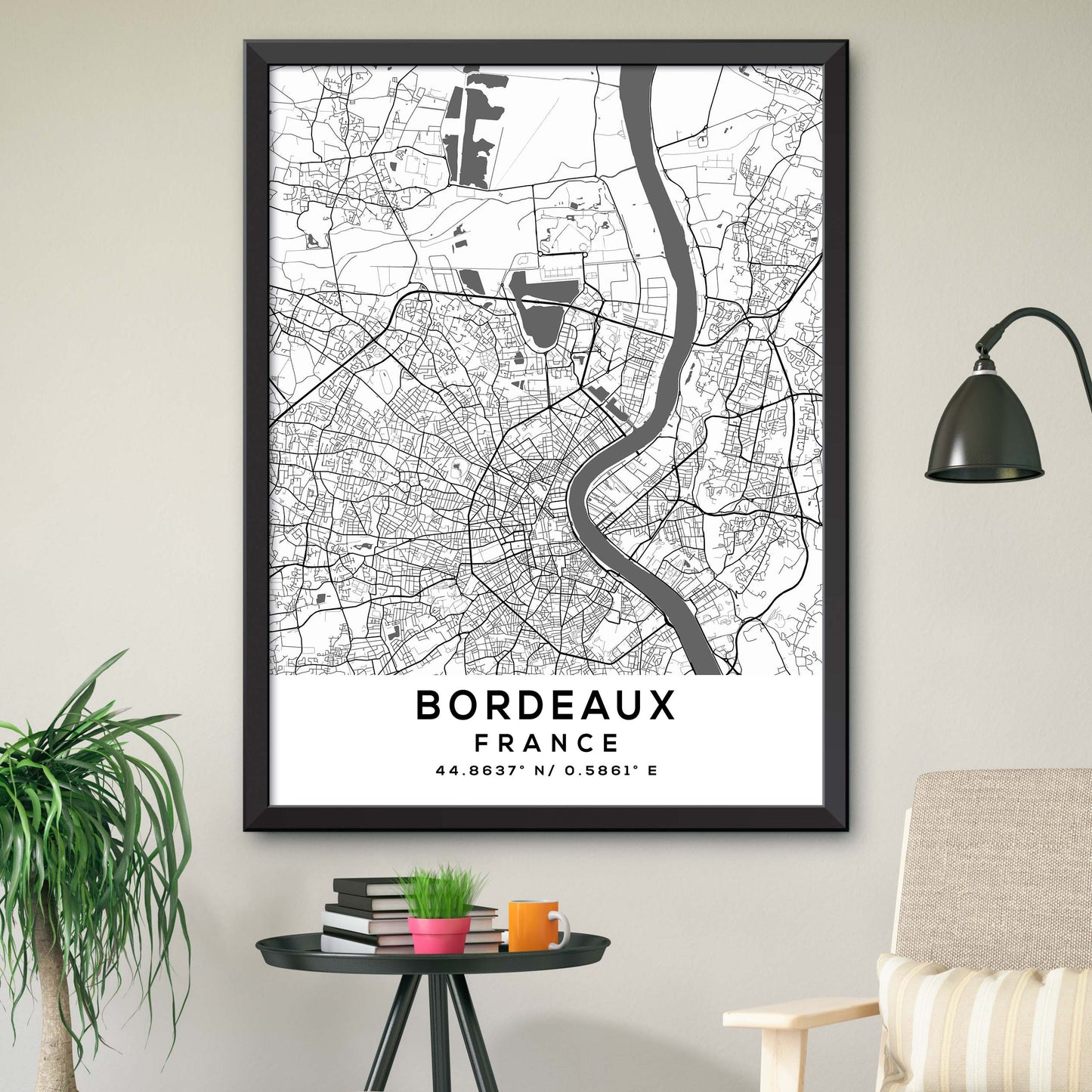 Bordeaux, France Map Print