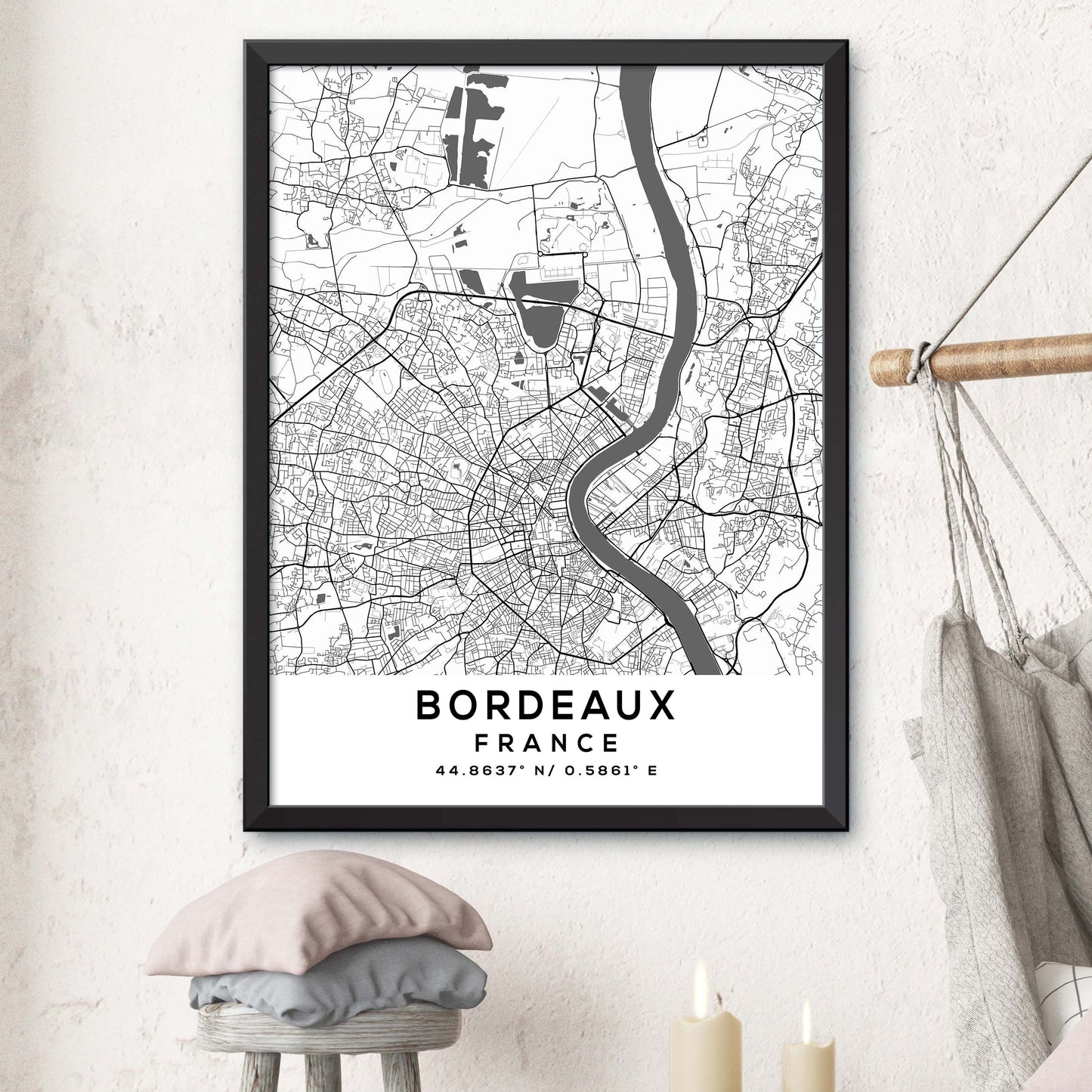 Bordeaux, France Map Print