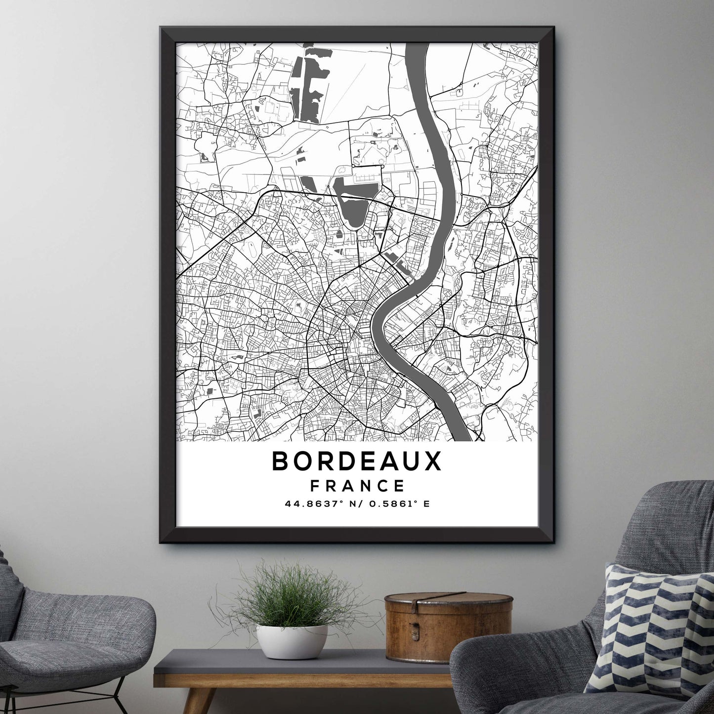 Bordeaux, France Map Print