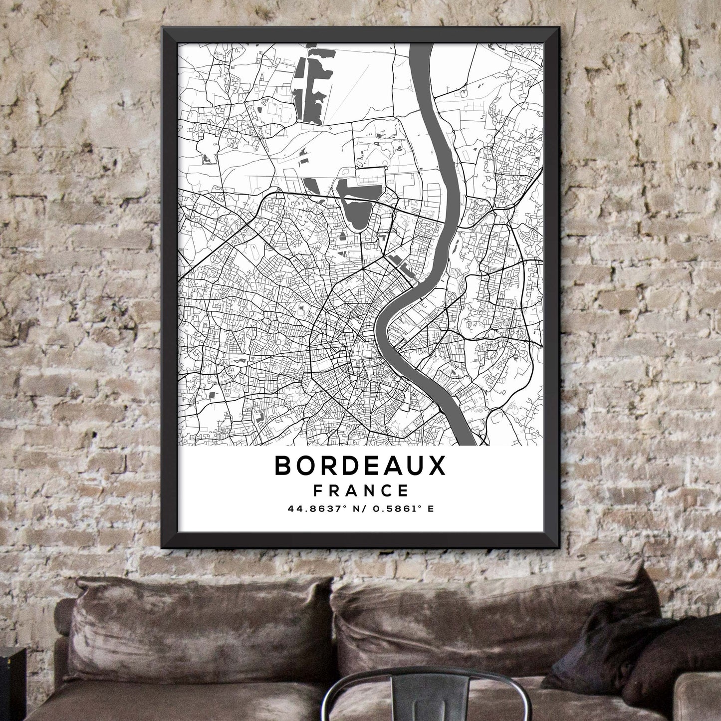 Bordeaux, France Map Print