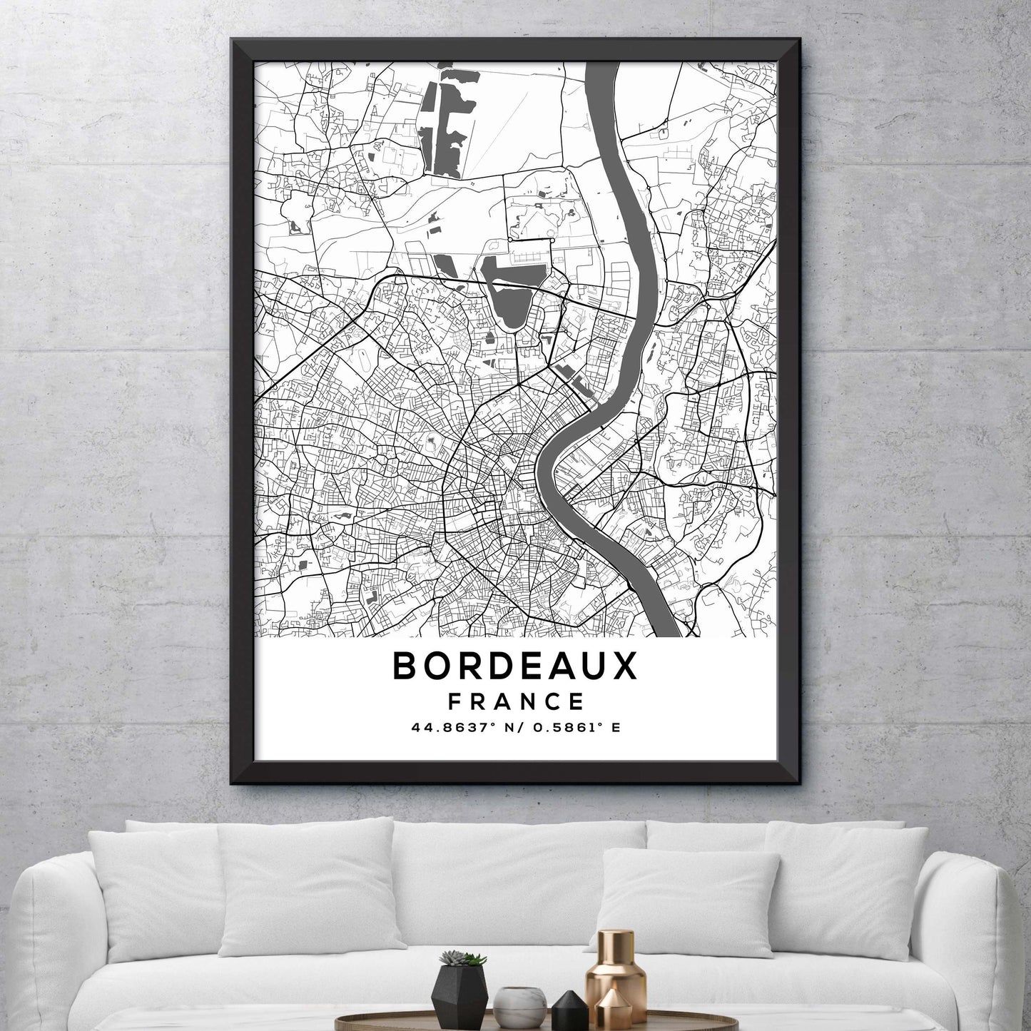 Bordeaux, France Map Print