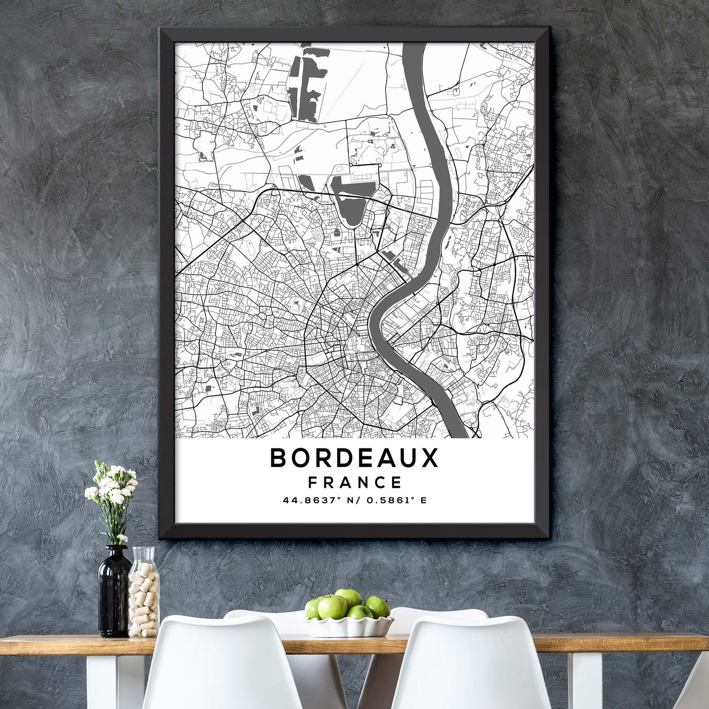 Bordeaux, France Map Print