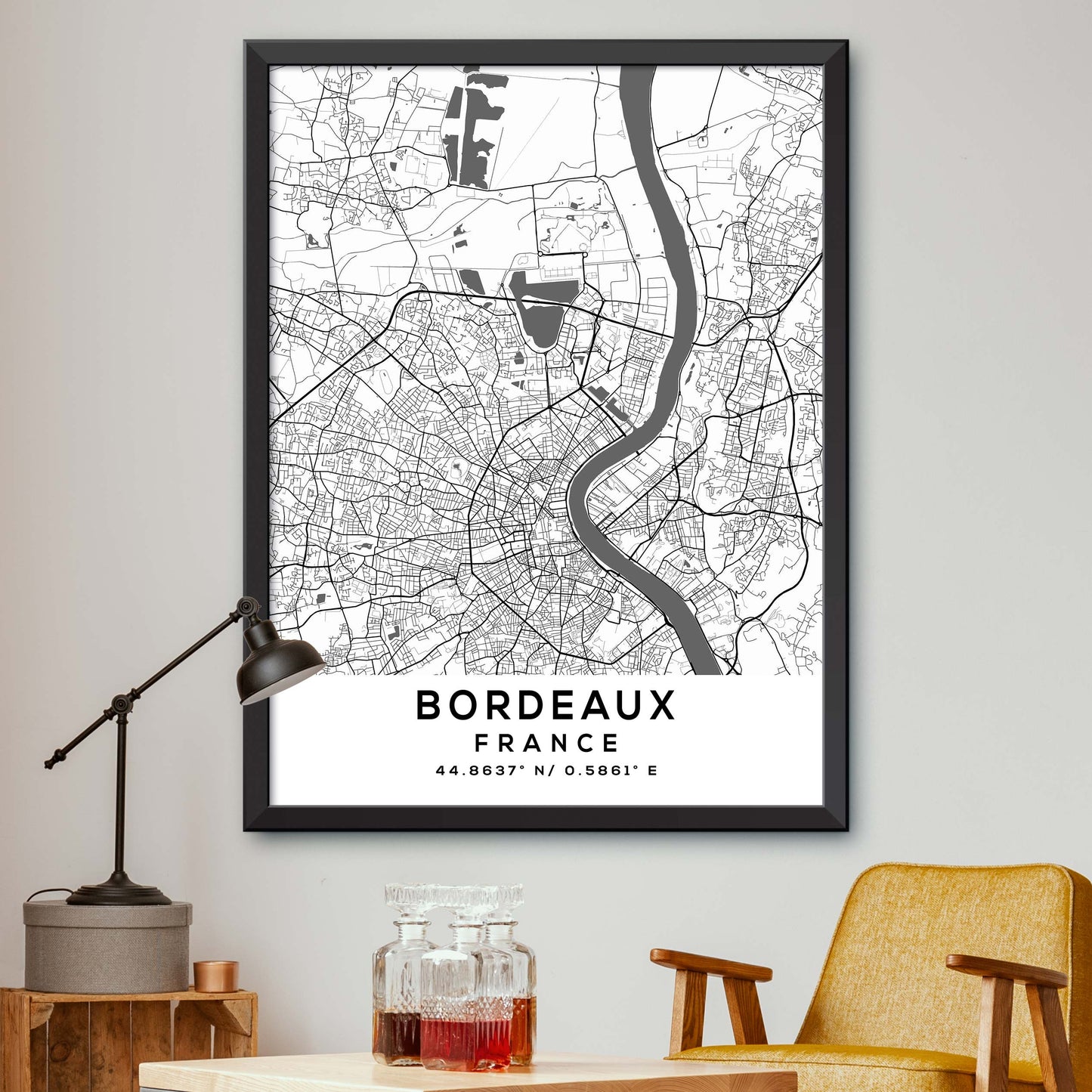 Bordeaux, France Map Print