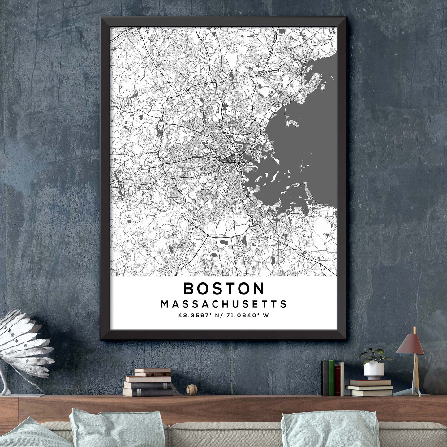 Boston, Massachusetts Map Print