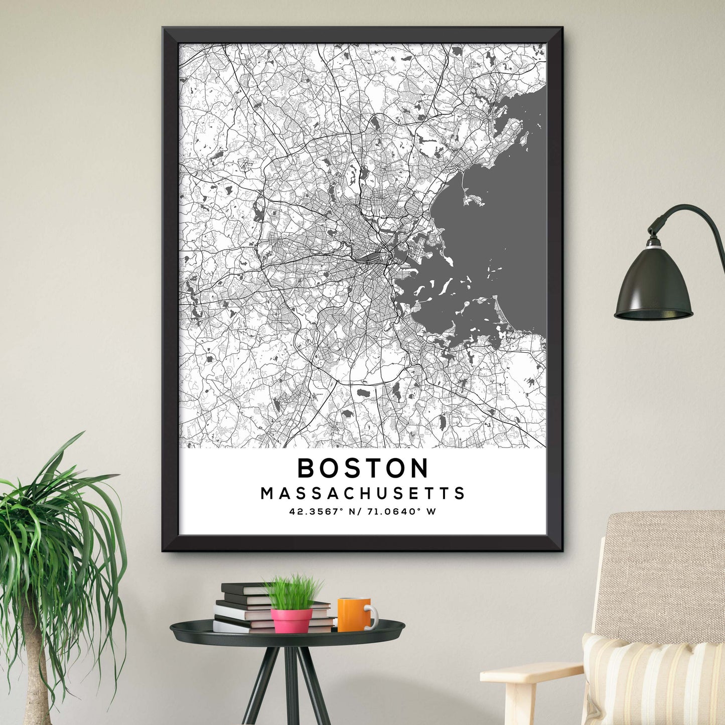 Boston, Massachusetts Map Print