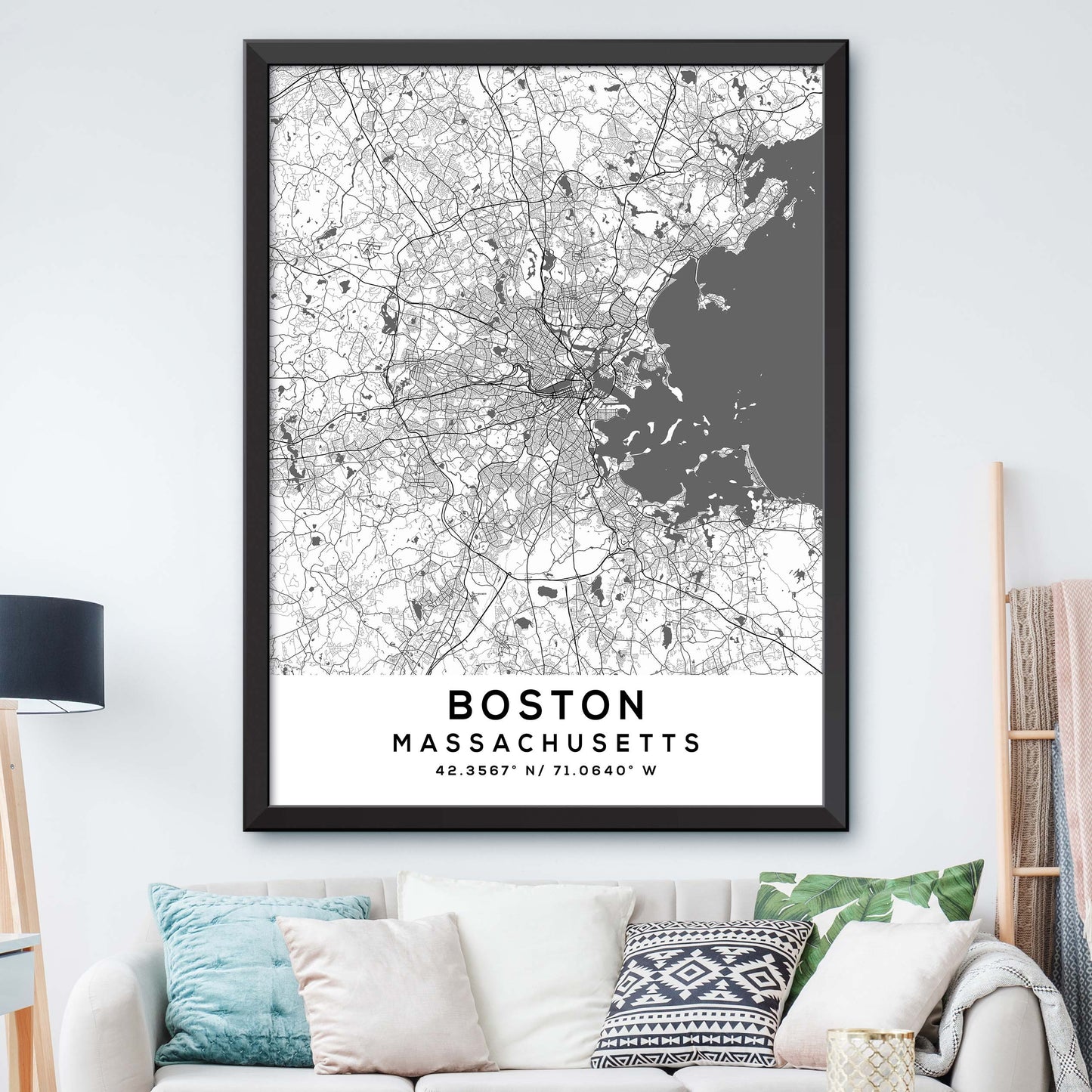 Boston, Massachusetts Map Print