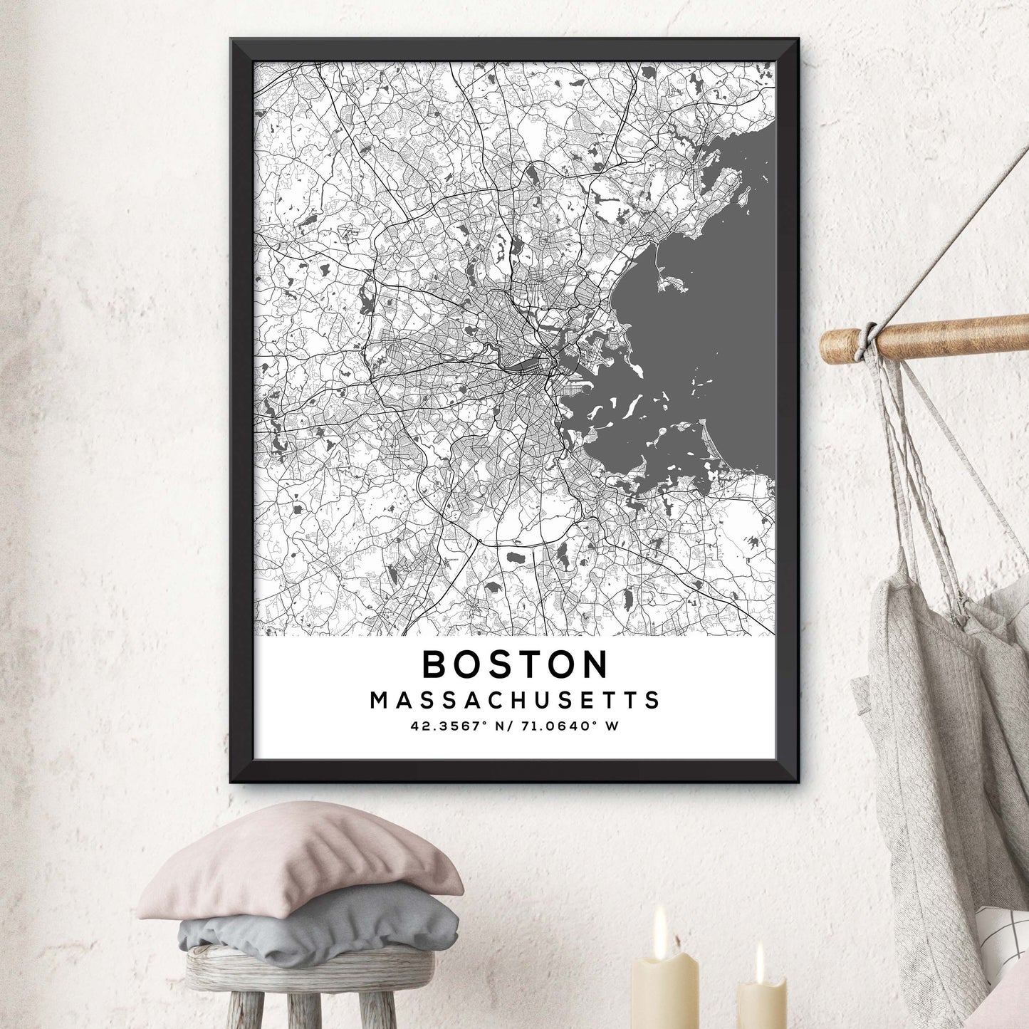 Boston, Massachusetts Map Print