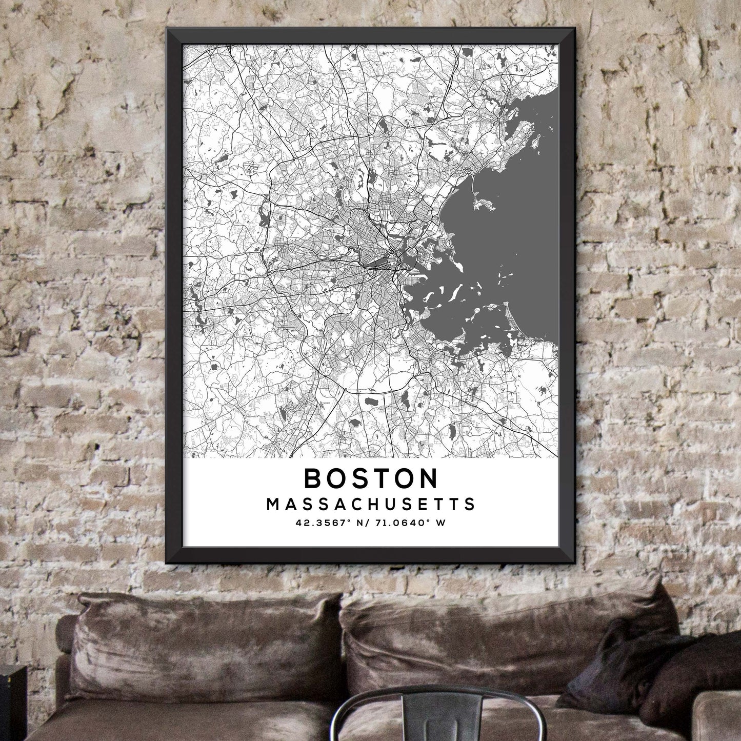 Boston, Massachusetts Map Print