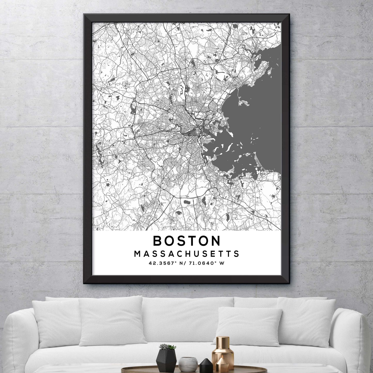 Boston, Massachusetts Map Print