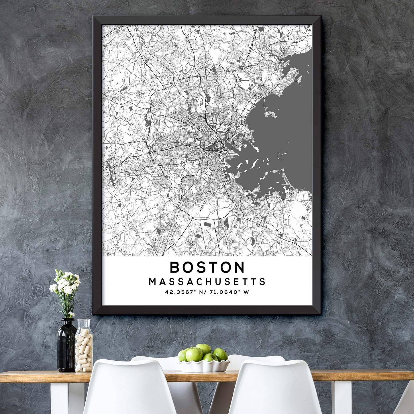 Boston, Massachusetts Map Print