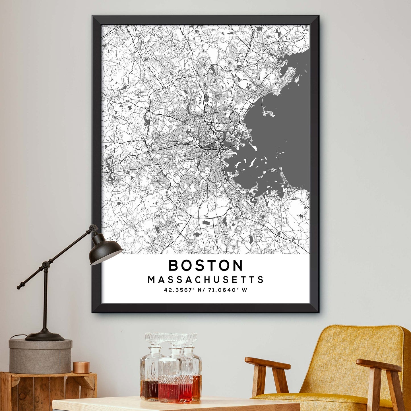 Boston, Massachusetts Map Print