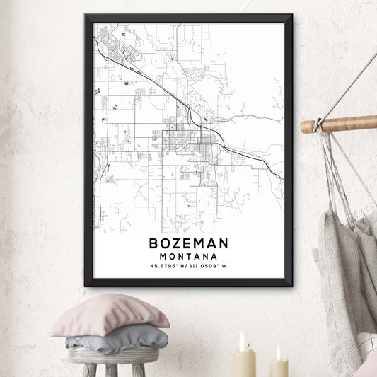 Bozeman, Montana Map Print