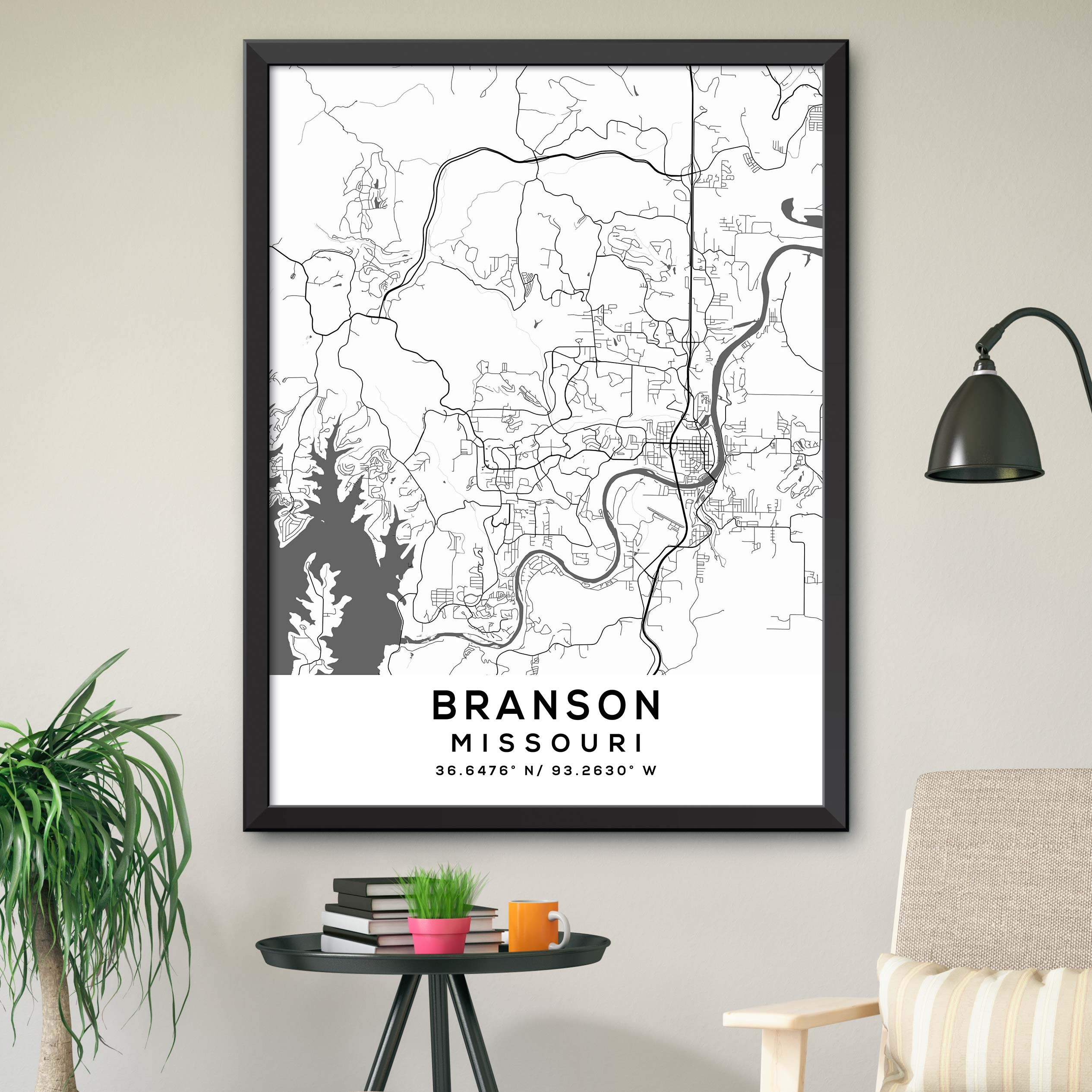 Branson Missouri Map Print Dormfuly