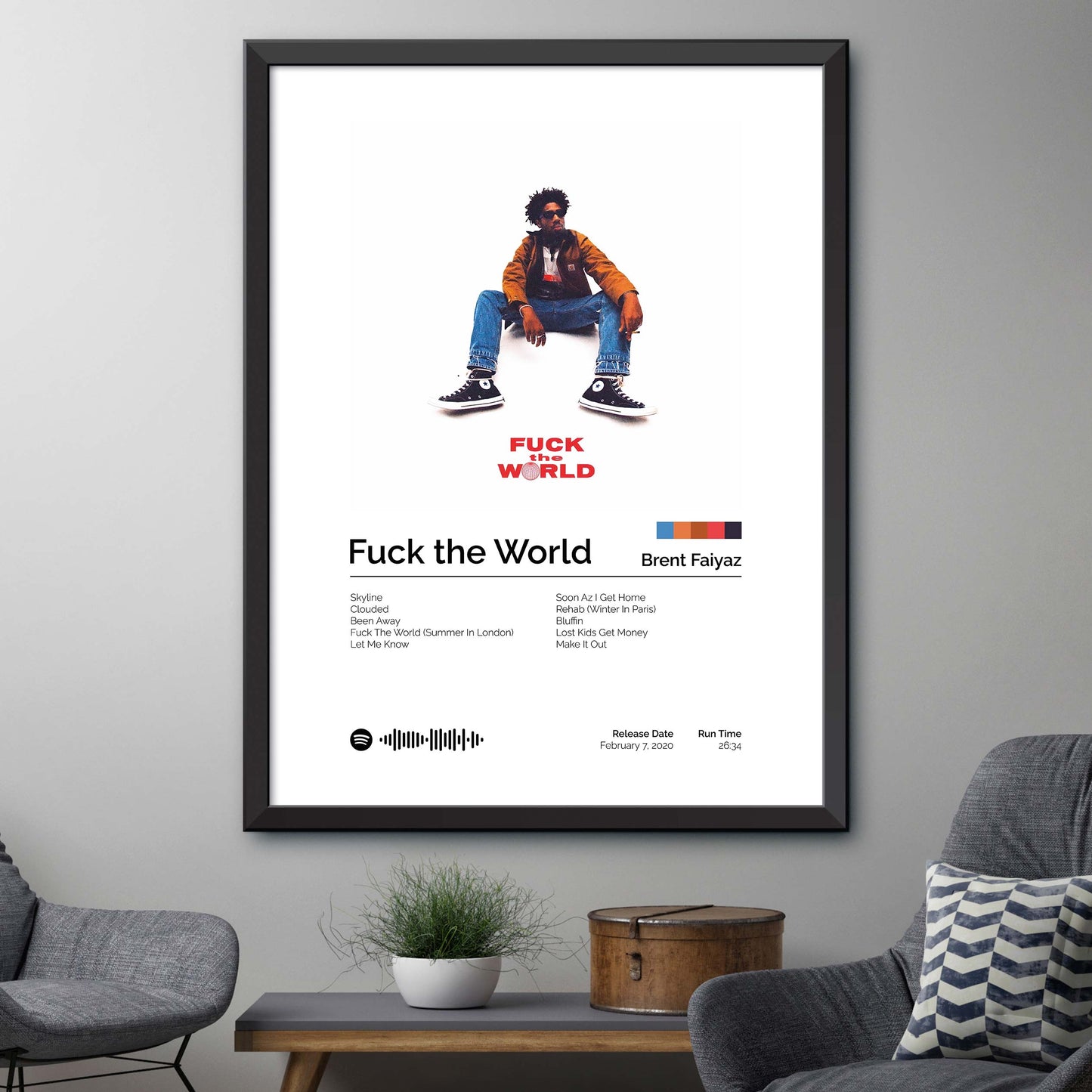 Brent Faiyaz - Fuck the World Album Cover Print