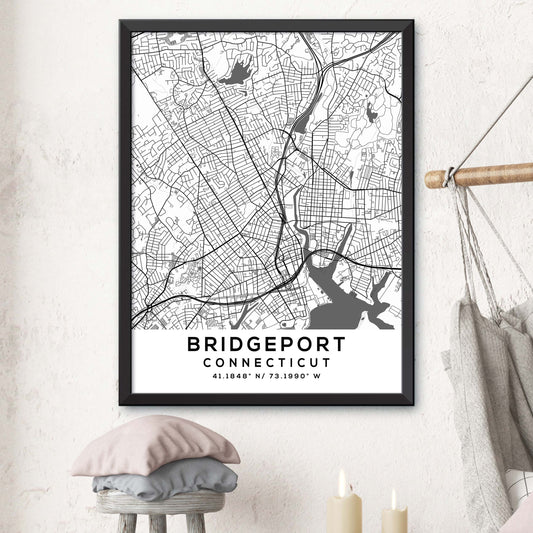 Bridgeport, Connecticut Map Print