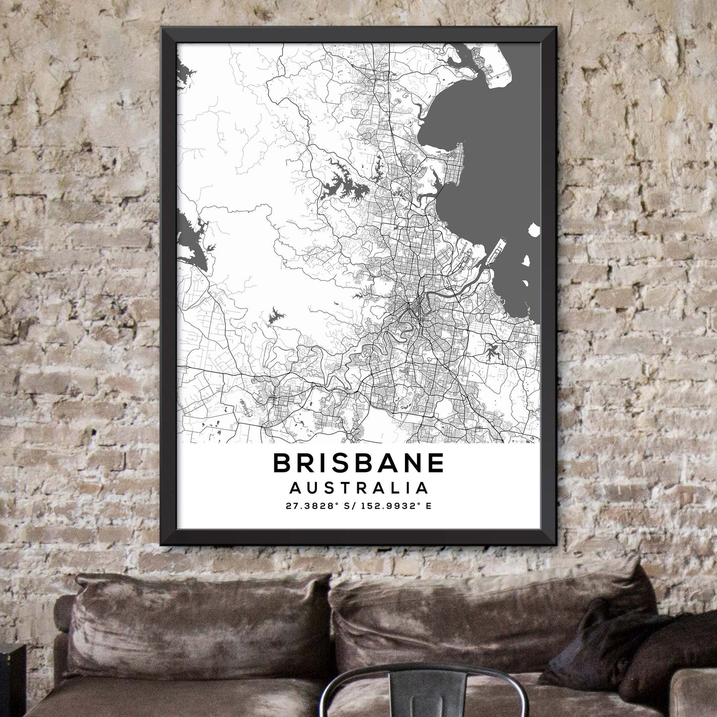 Brisbane, Australia Map Print