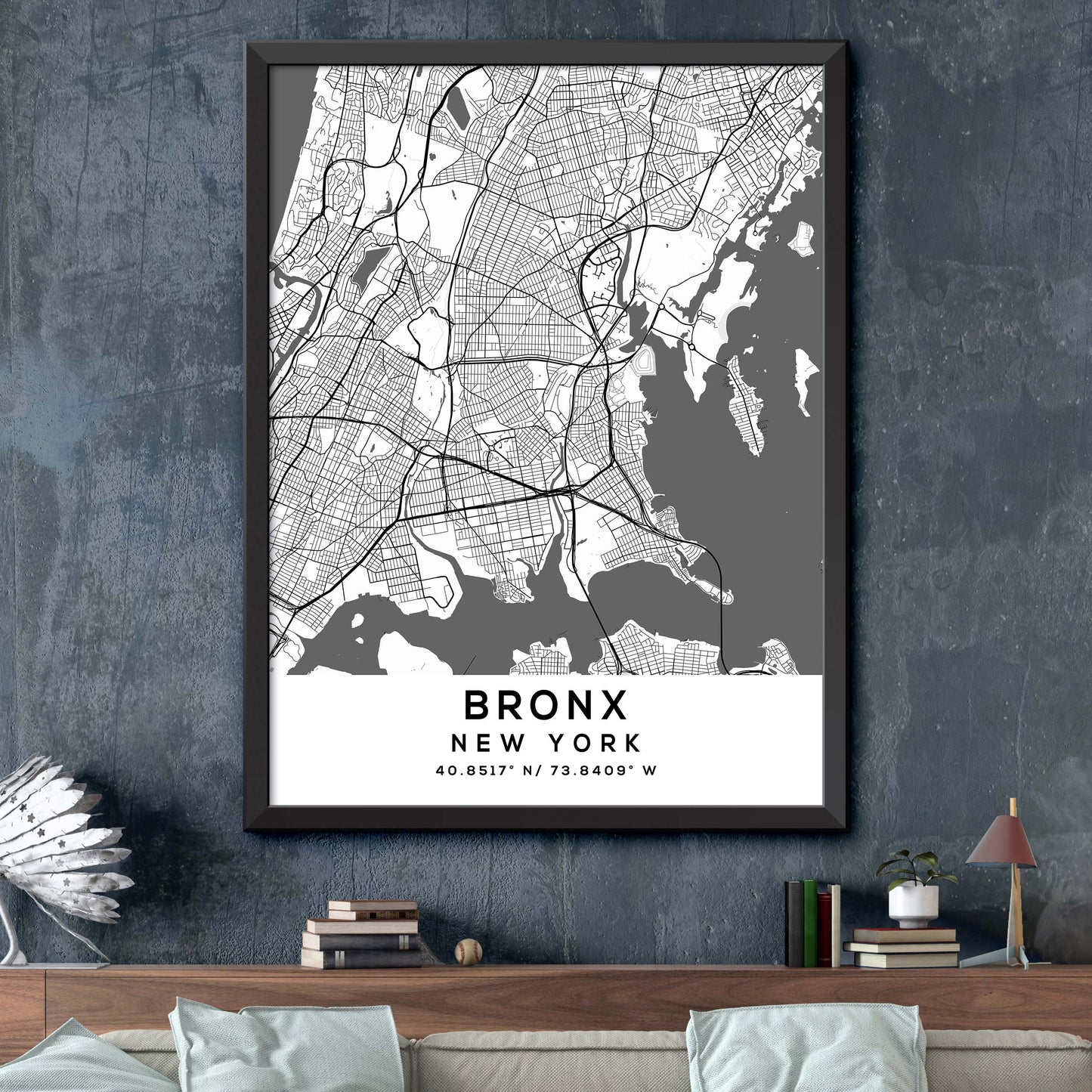 Bronx, New-York Map Print