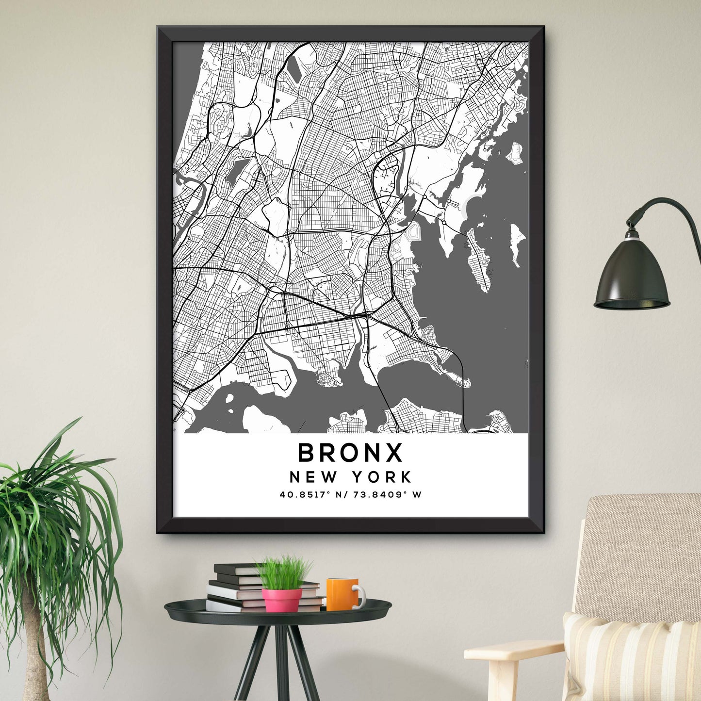 Bronx, New-York Map Print