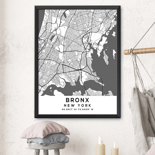 Bronx, New-York Map Print