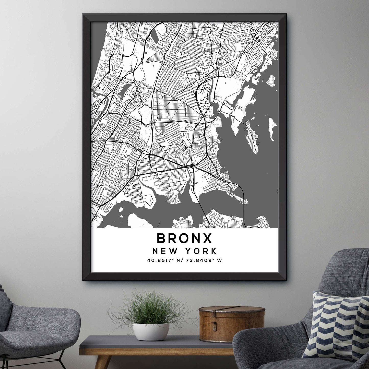 Bronx, New-York Map Print