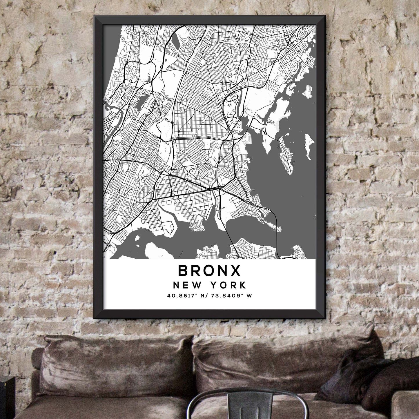 Bronx, New-York Map Print