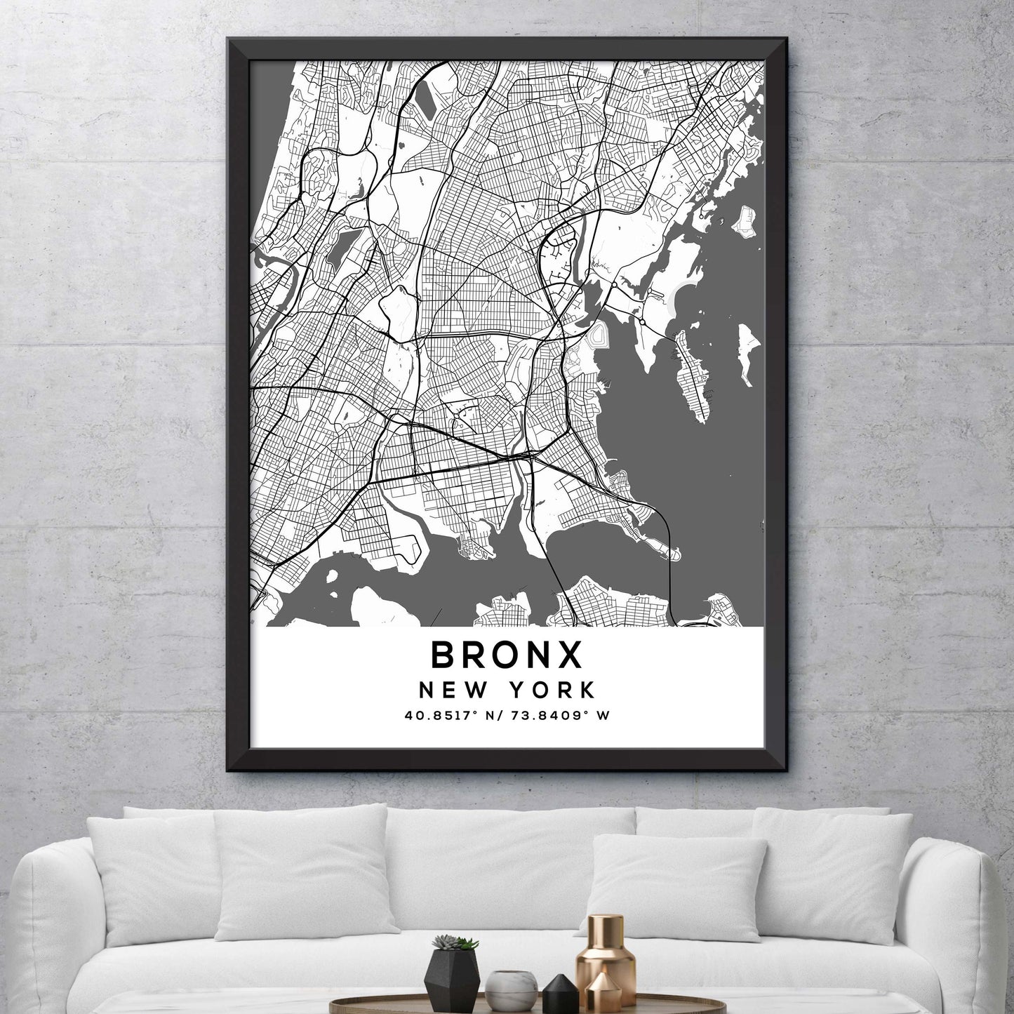 Bronx, New-York Map Print