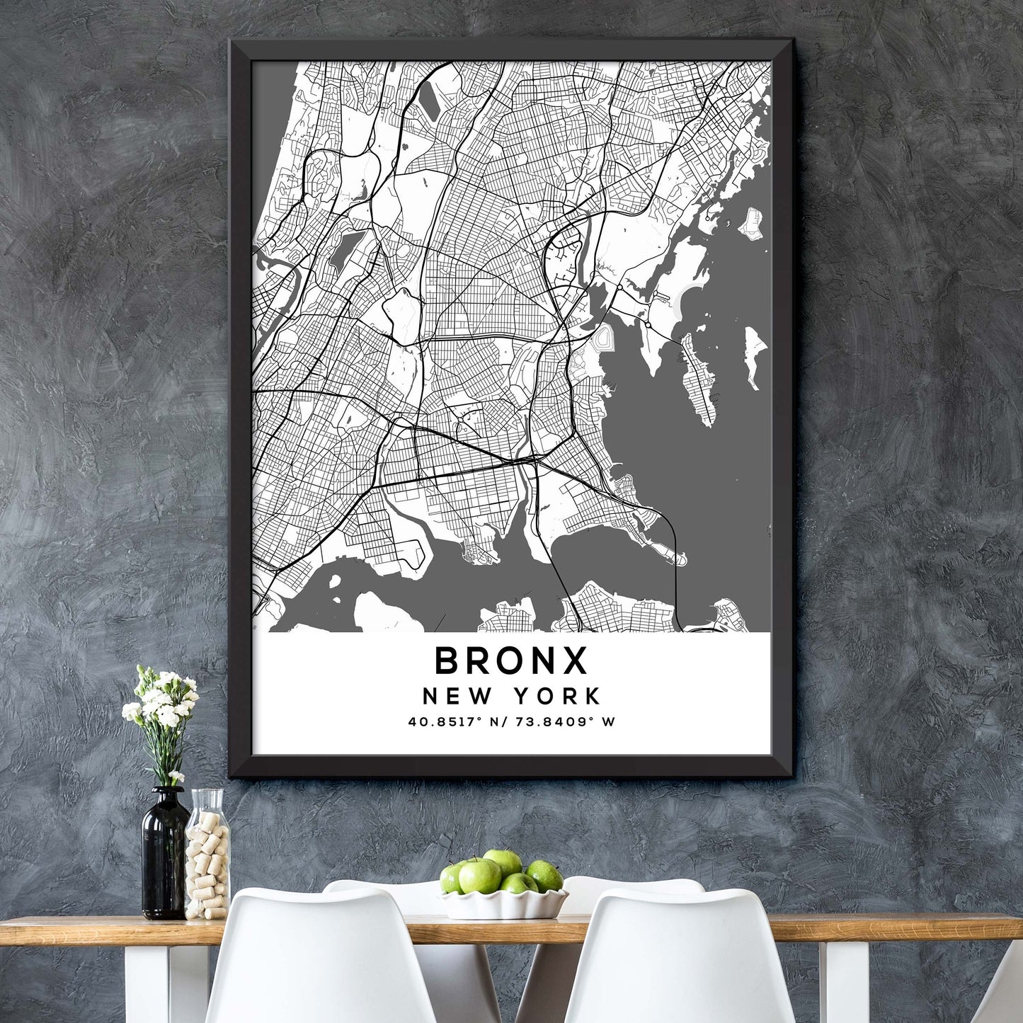 Bronx, New-York Map Print