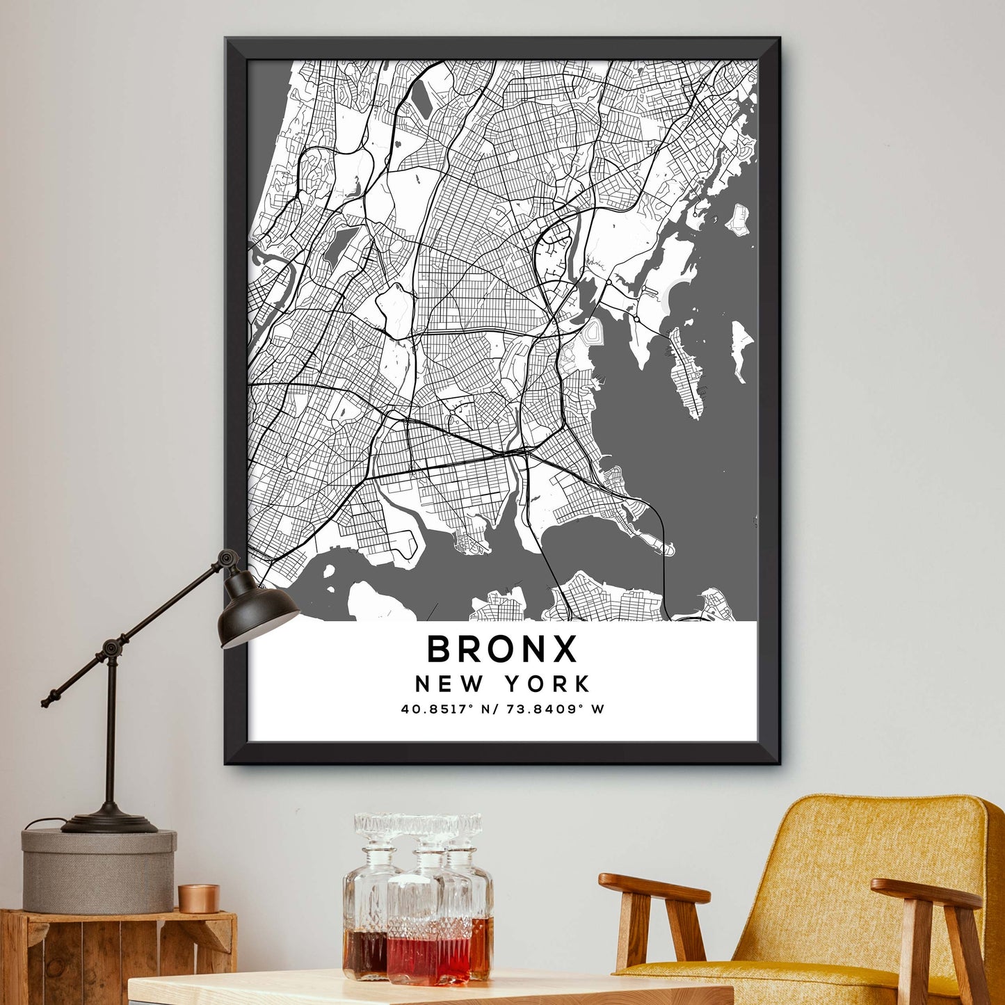 Bronx, New-York Map Print