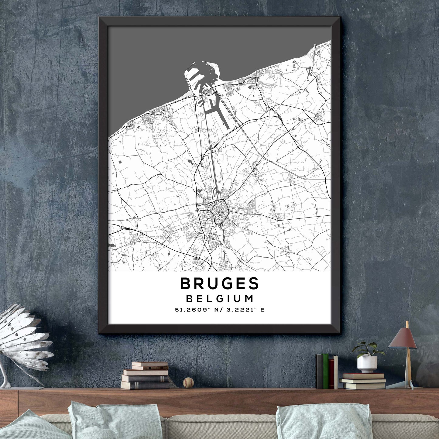 Bruges, Belgium Map Print