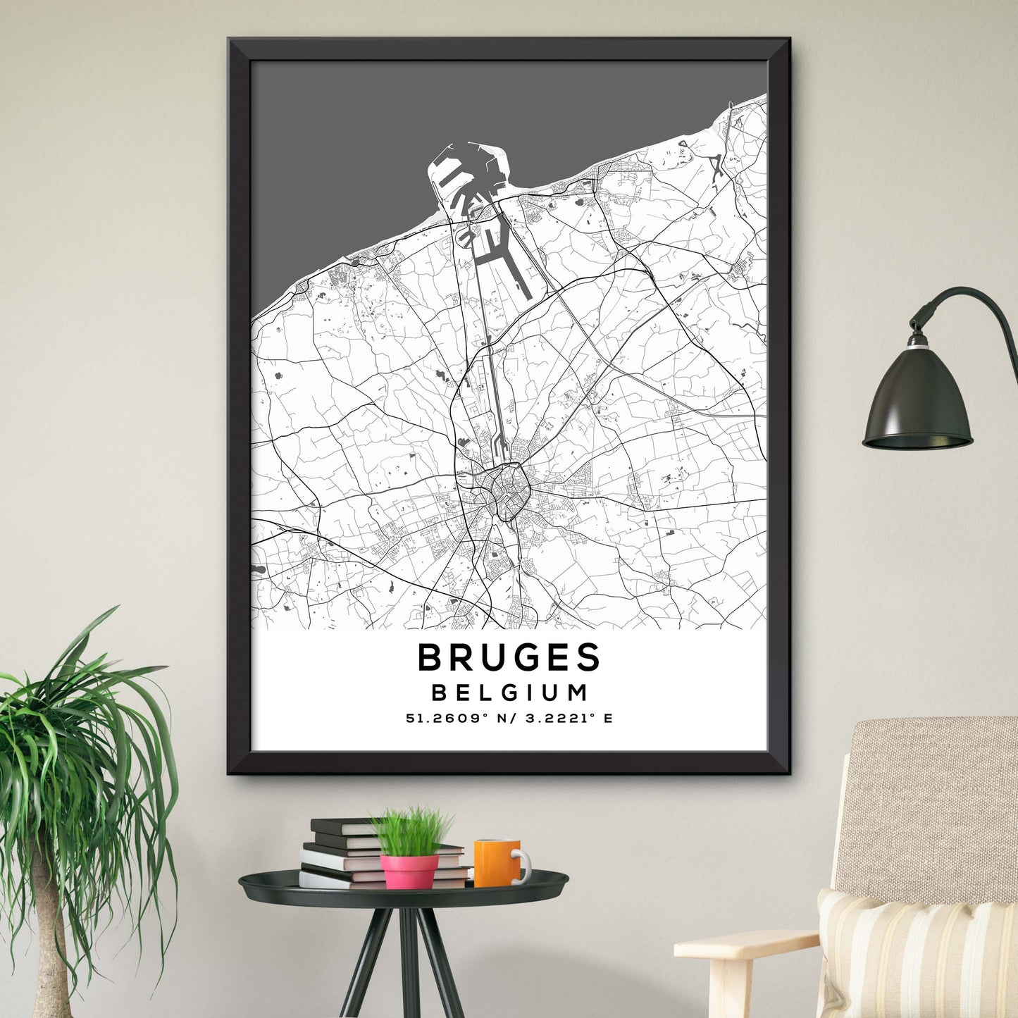 Bruges, Belgium Map Print