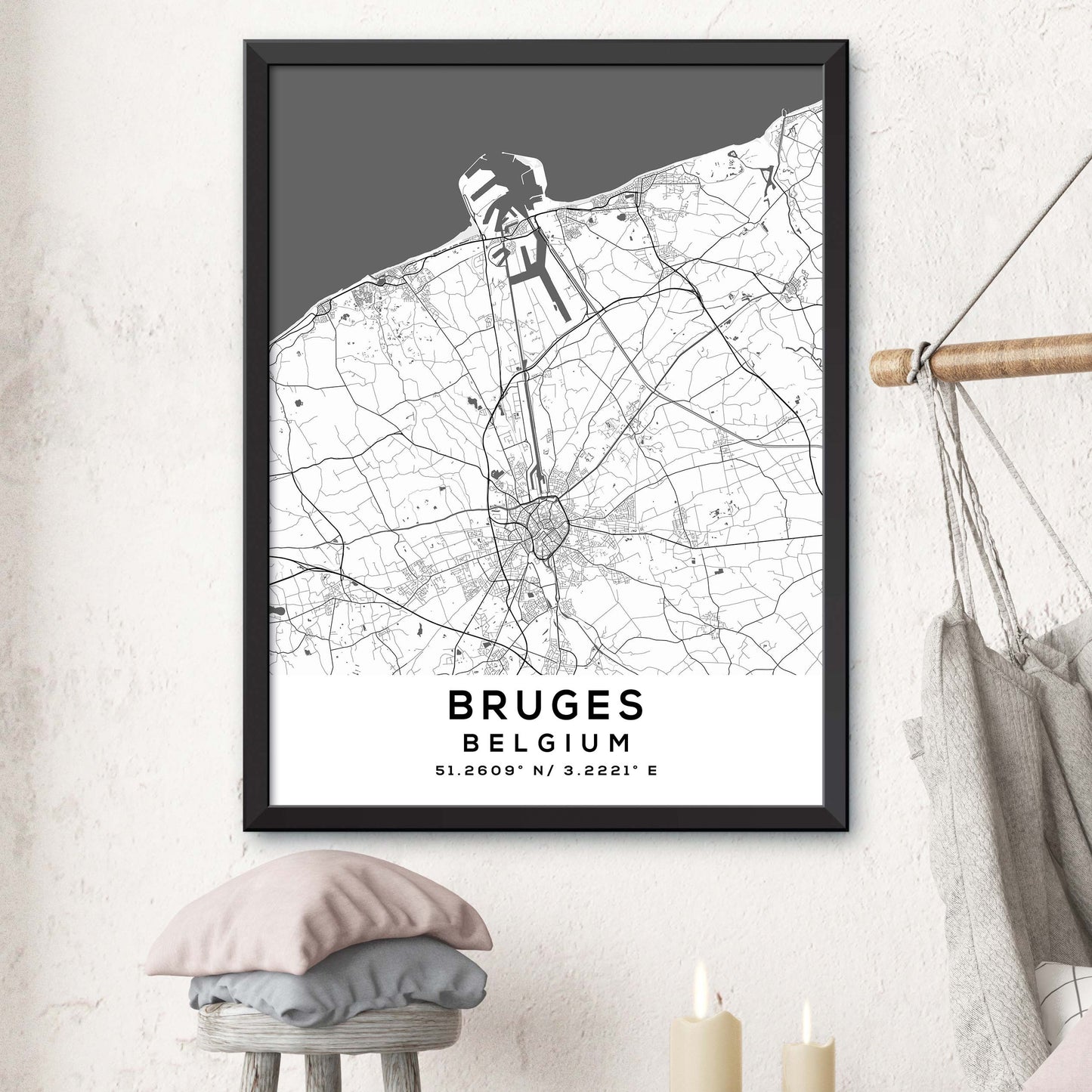 Bruges, Belgium Map Print