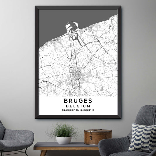 Bruges, Belgium Map Print