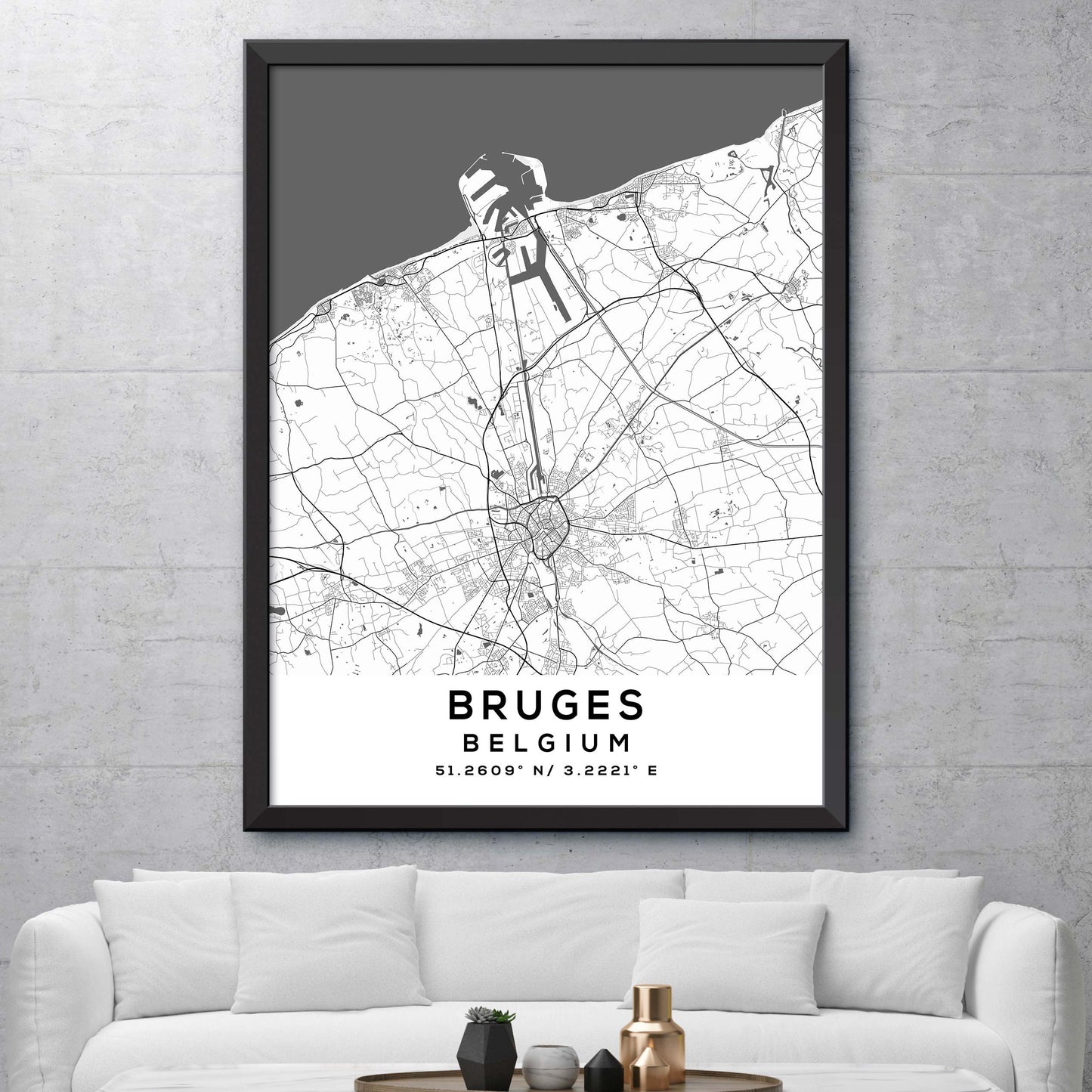 Bruges, Belgium Map Print