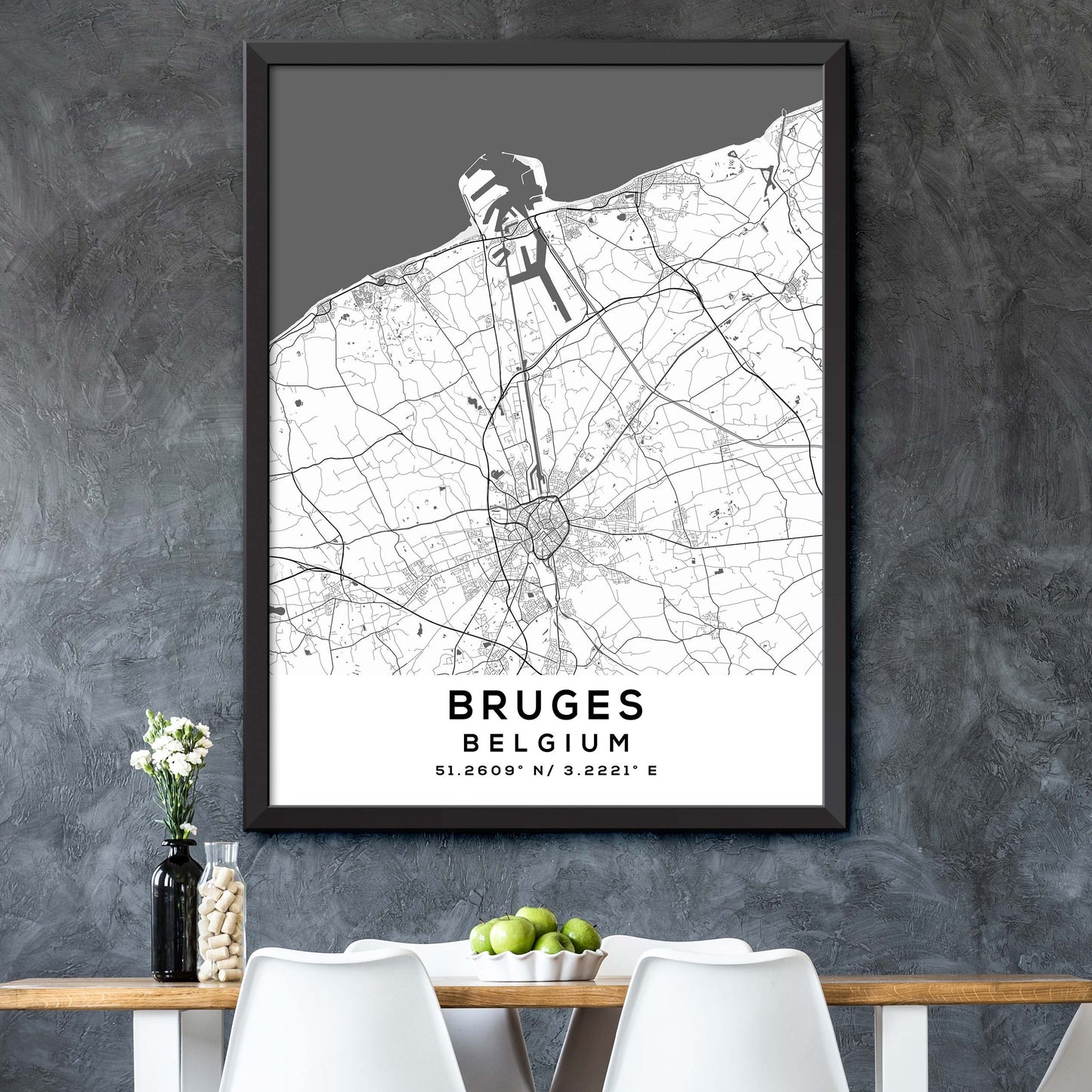 Bruges, Belgium Map Print