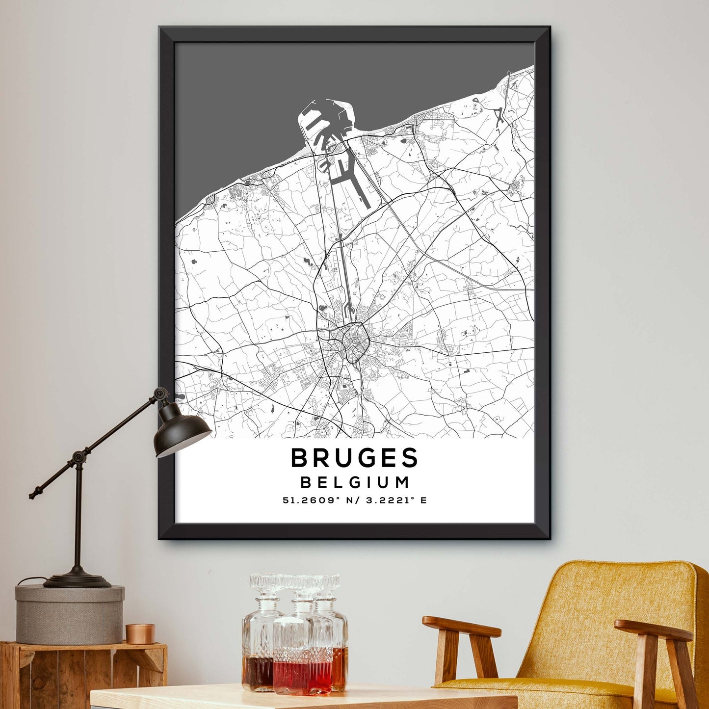 Bruges, Belgium Map Print