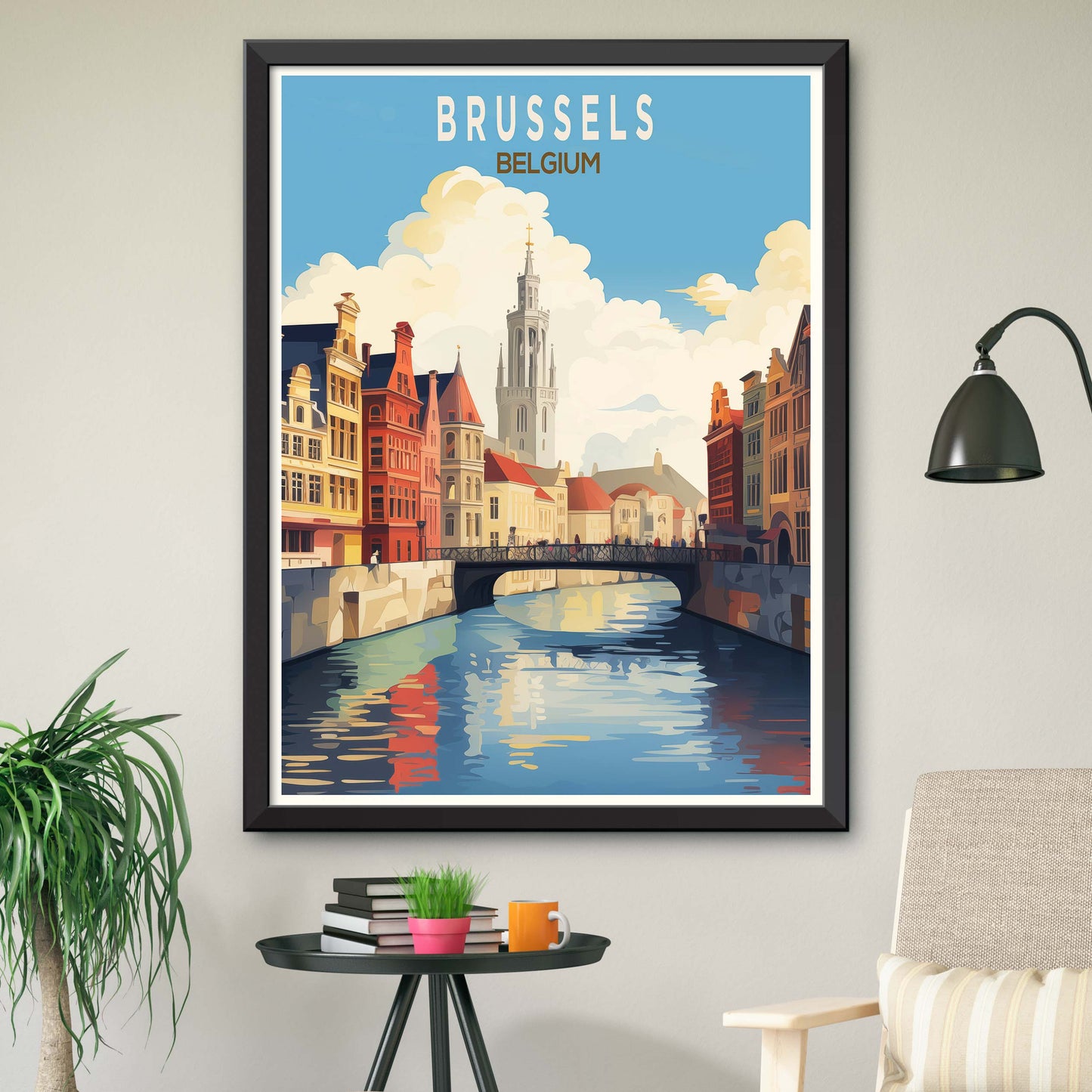 Brussels Travel Print Wall Art Bruges Travel Poster Gift