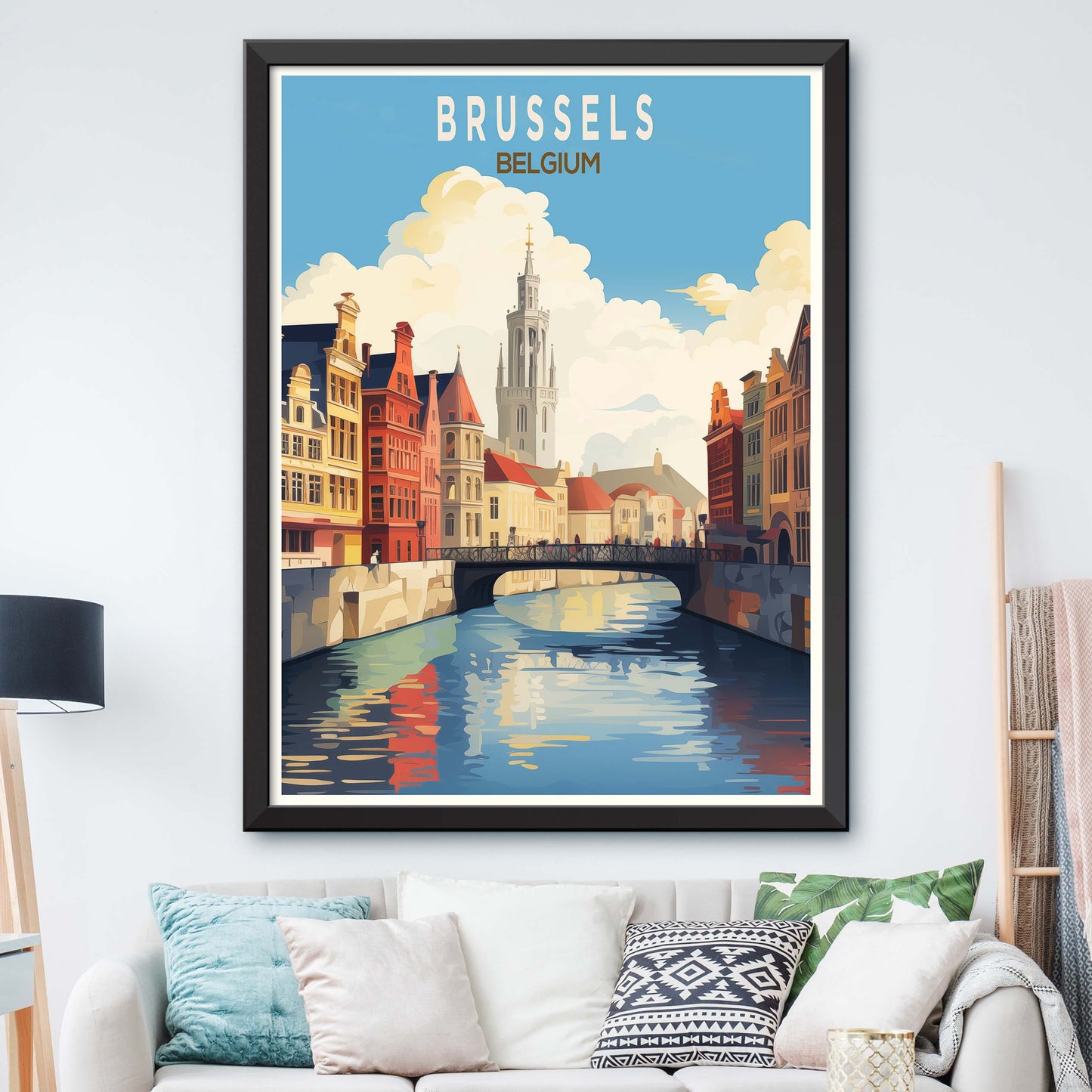 Brussels Travel Print Wall Art Bruges Travel Poster Gift