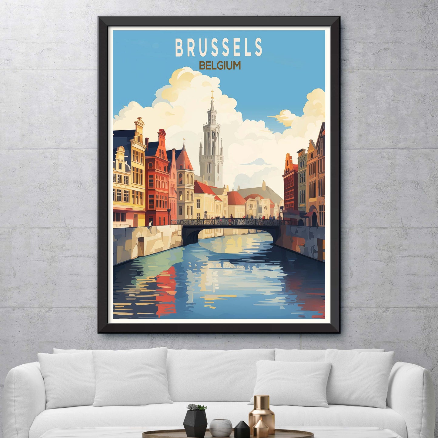 Brussels Travel Print Wall Art Bruges Travel Poster Gift