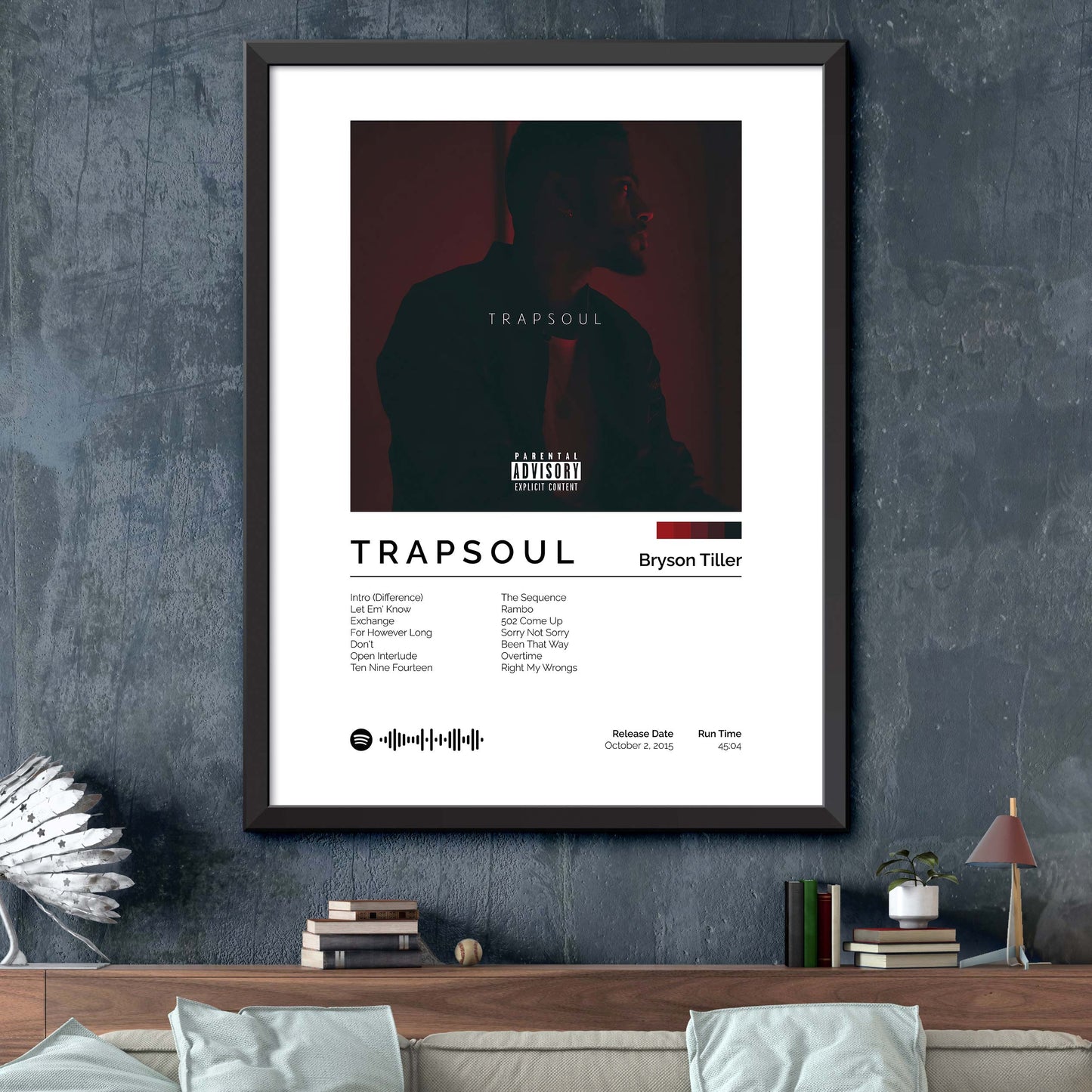 Bryson Tiller - Trapsoul Album Cover Print