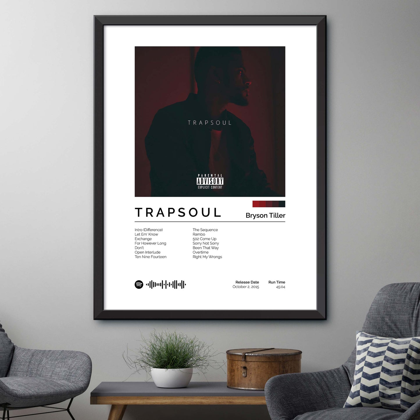 Bryson Tiller - Trapsoul Album Cover Print