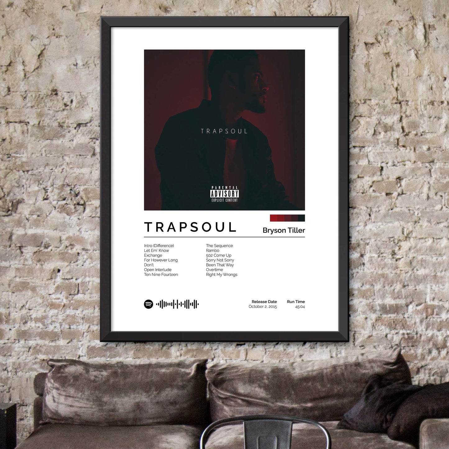 Bryson Tiller - Trapsoul Album Cover Print