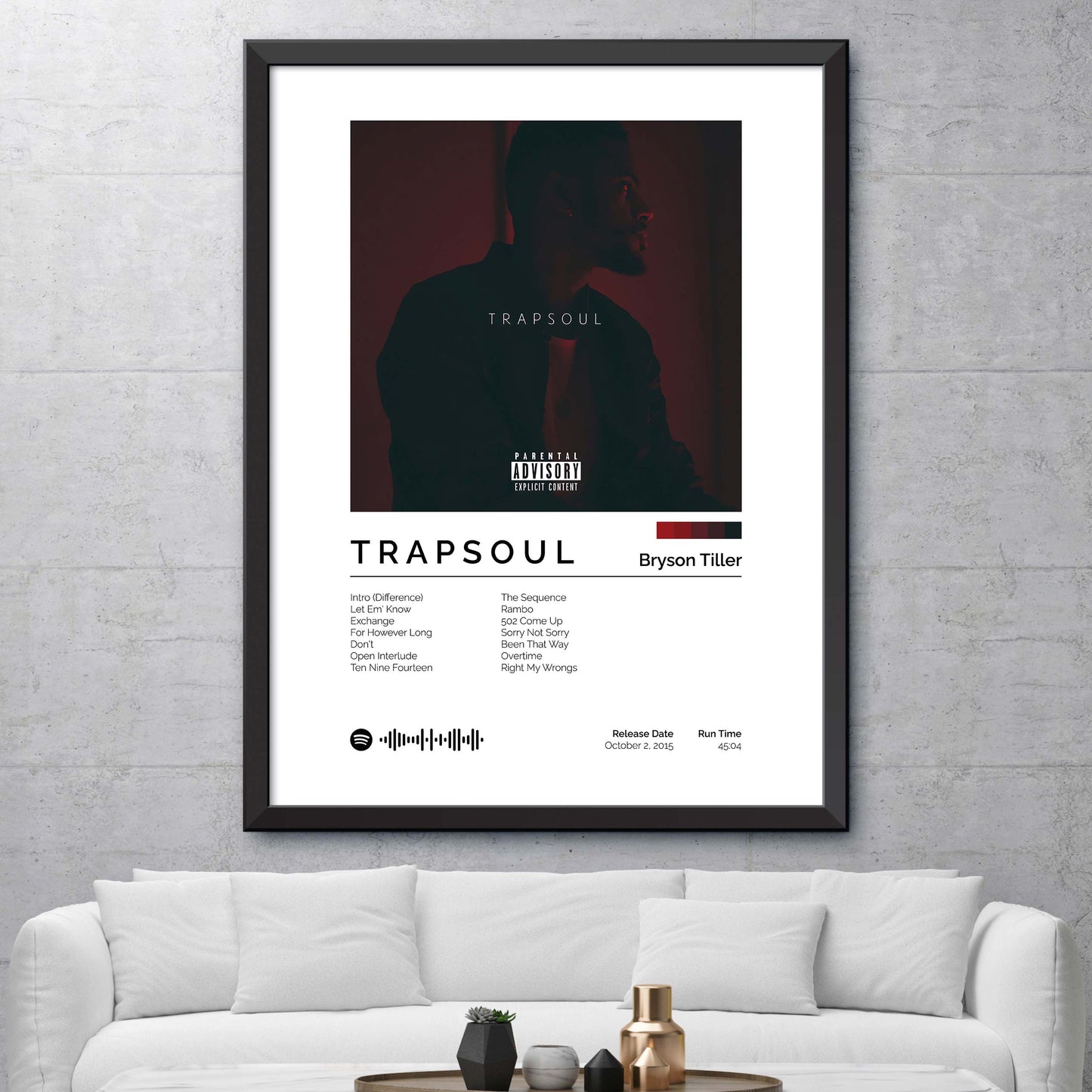 Bryson Tiller - Trapsoul Album Cover Print