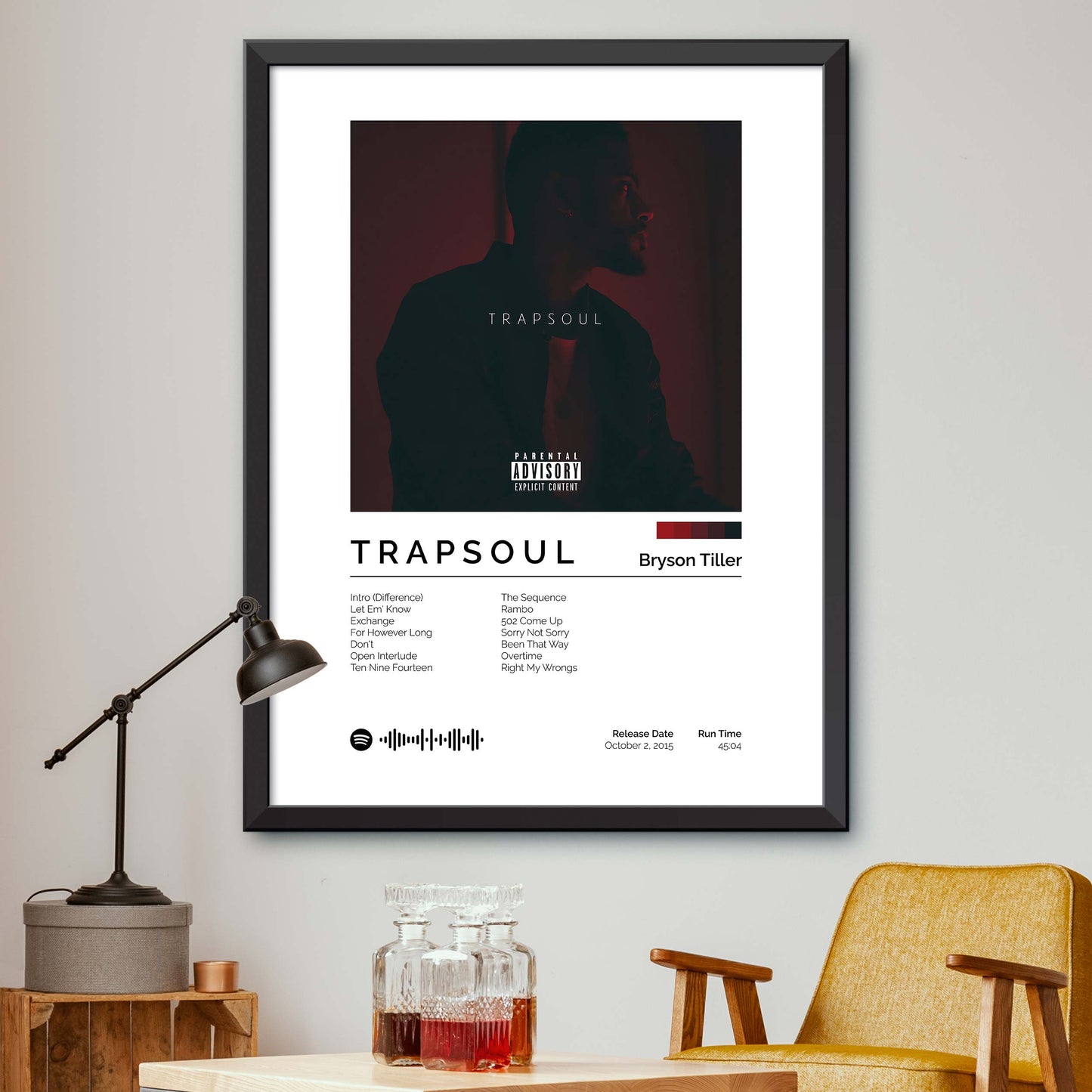 Bryson Tiller - Trapsoul Album Cover Print