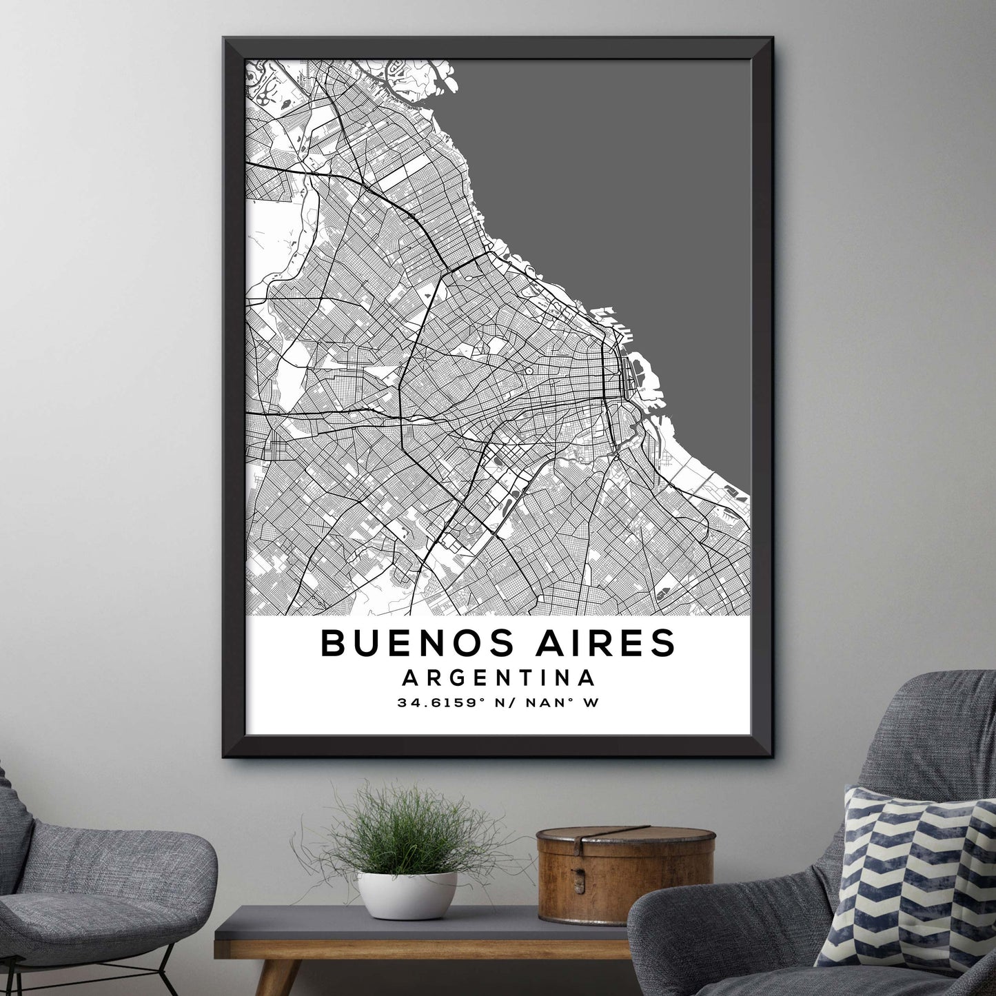 Buenos Aires, Argentina Map Print