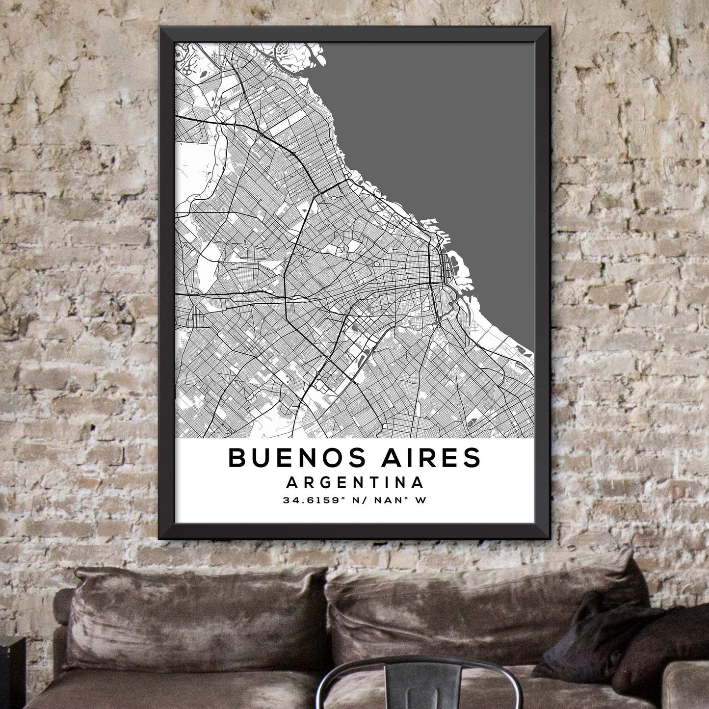 Buenos Aires, Argentina Map Print