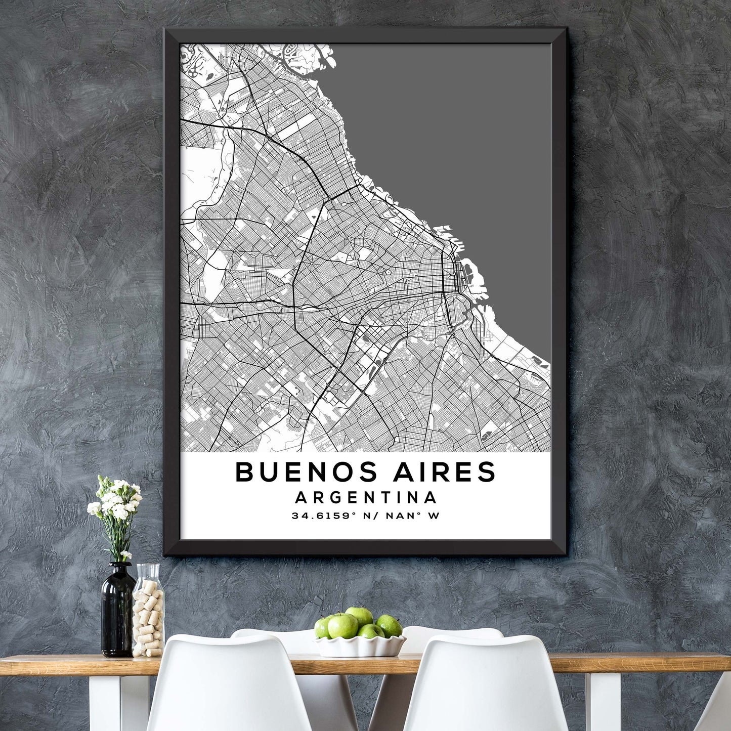 Buenos Aires, Argentina Map Print