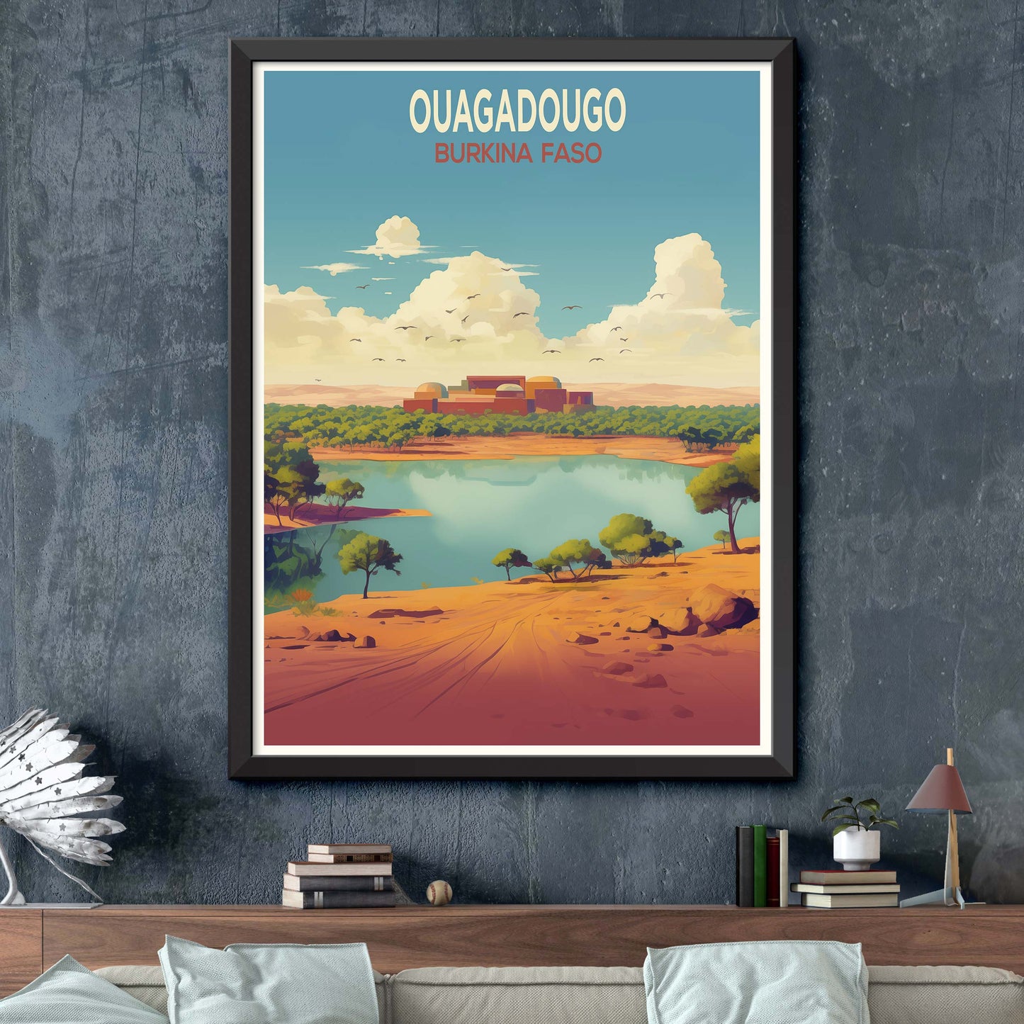 Ouagadougou traditional travel art - Ouagadougou, Burkina Faso poster